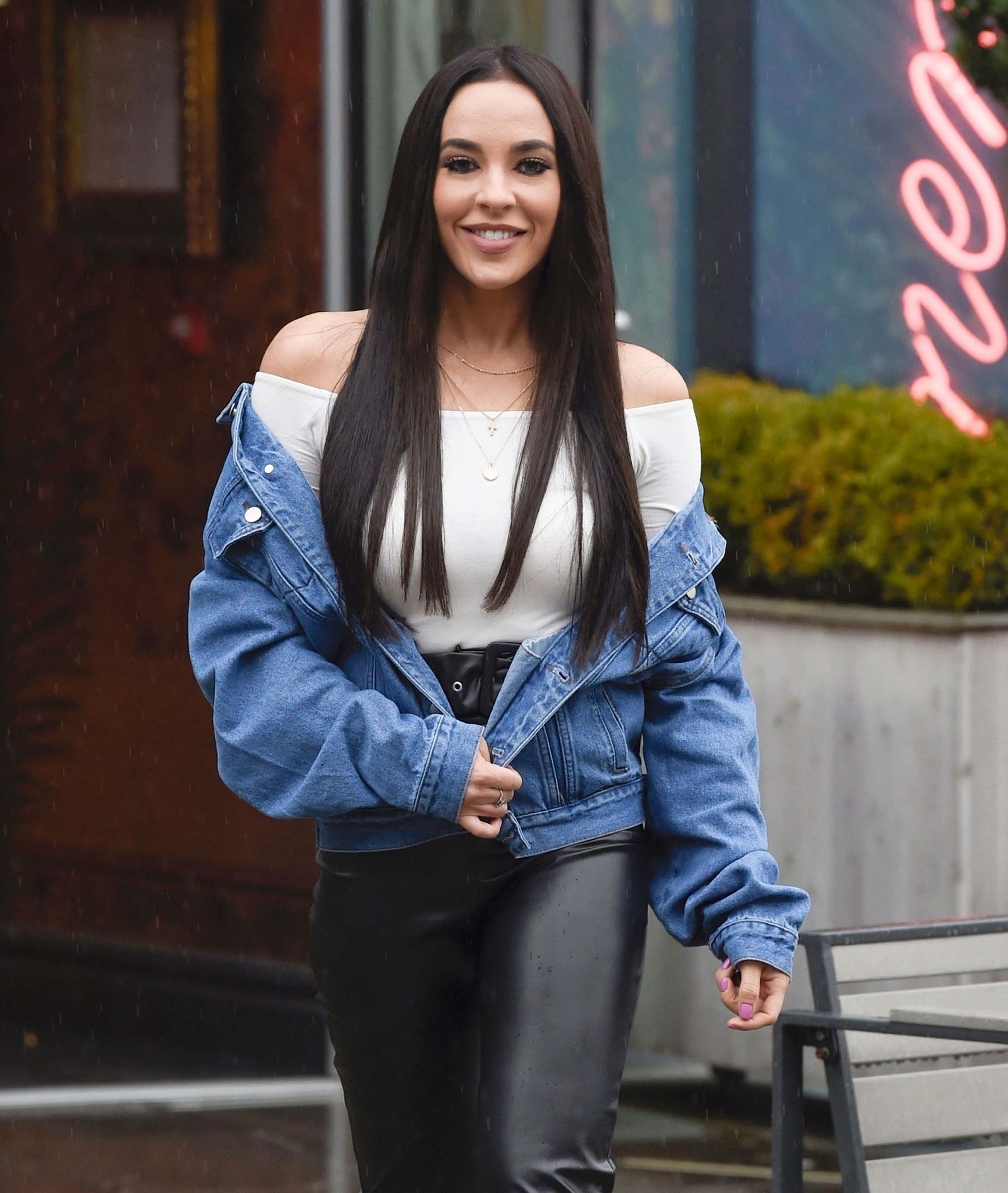 Stephanie Davis looking fit well and happy as she leaves Menagerie