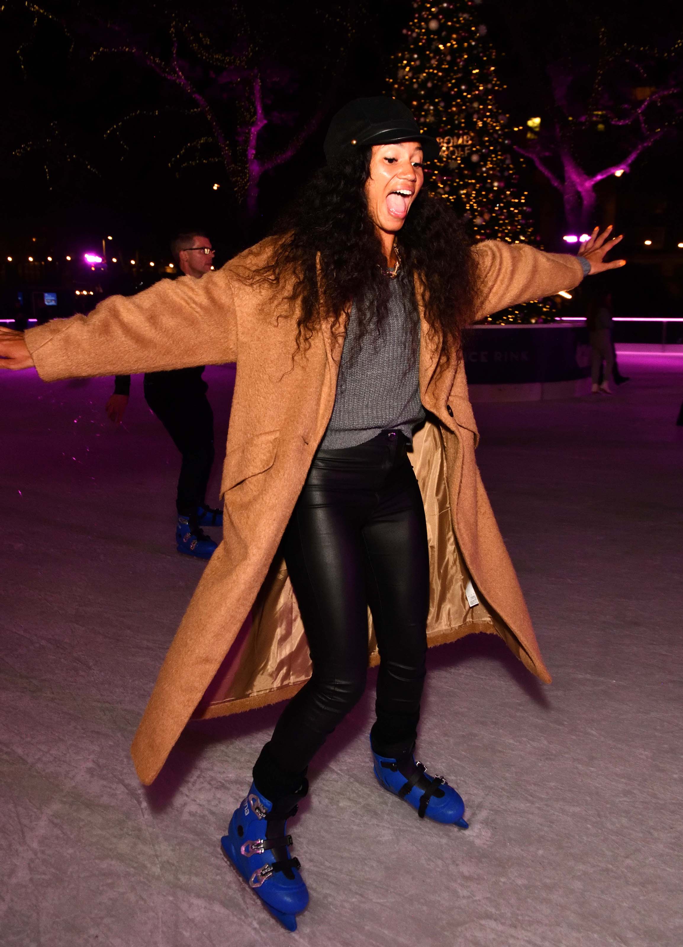 Vick Hope attends Natural History Museum Ice Rink Launch Party