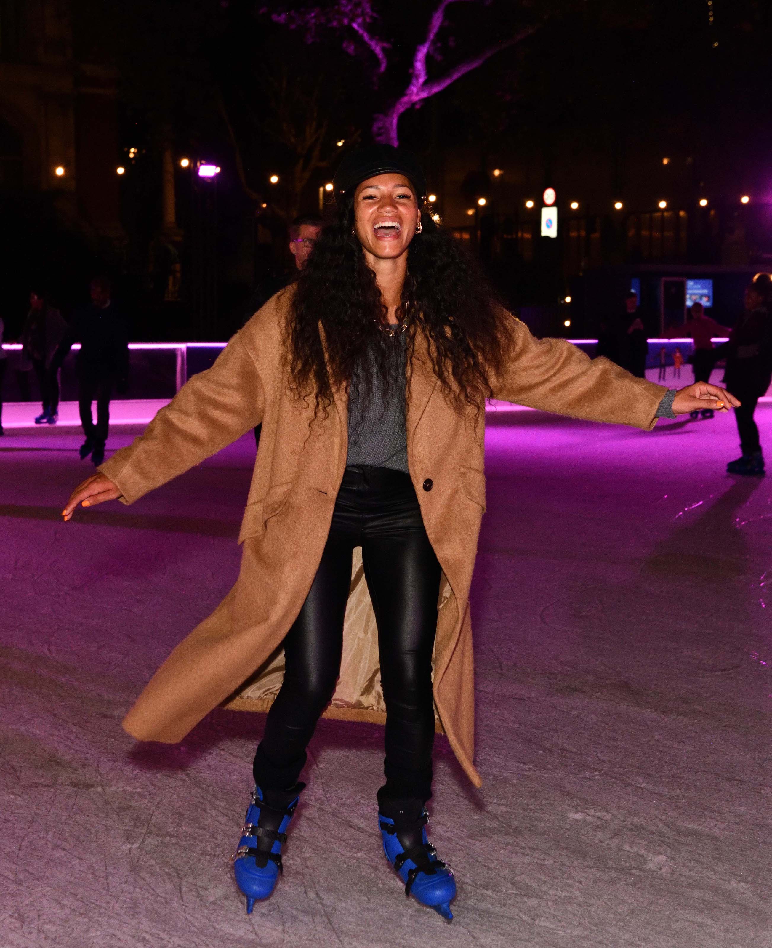 Vick Hope attends Natural History Museum Ice Rink Launch Party