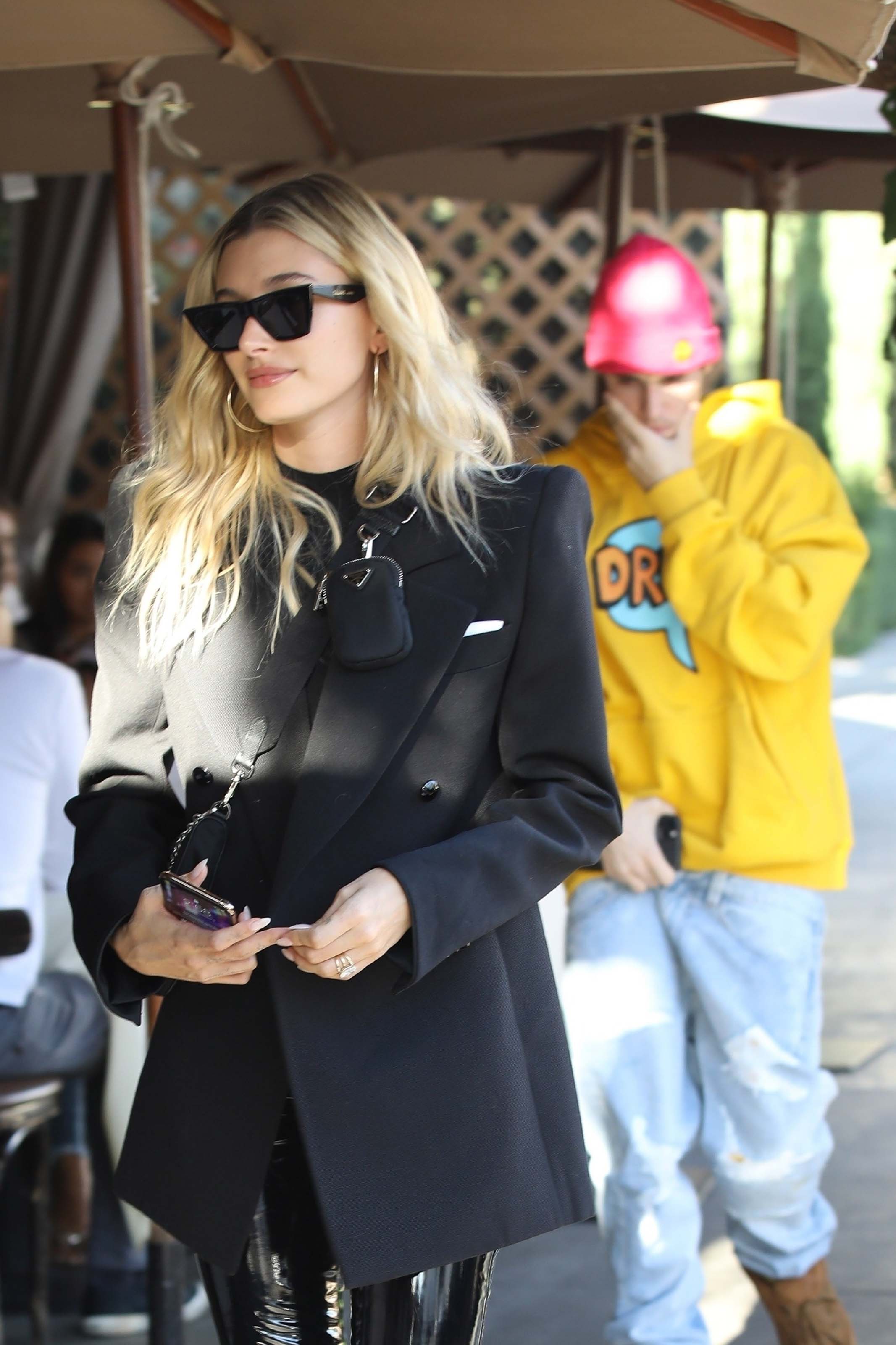 Hailey Bieber enjoy a late lunch at IL pastaio