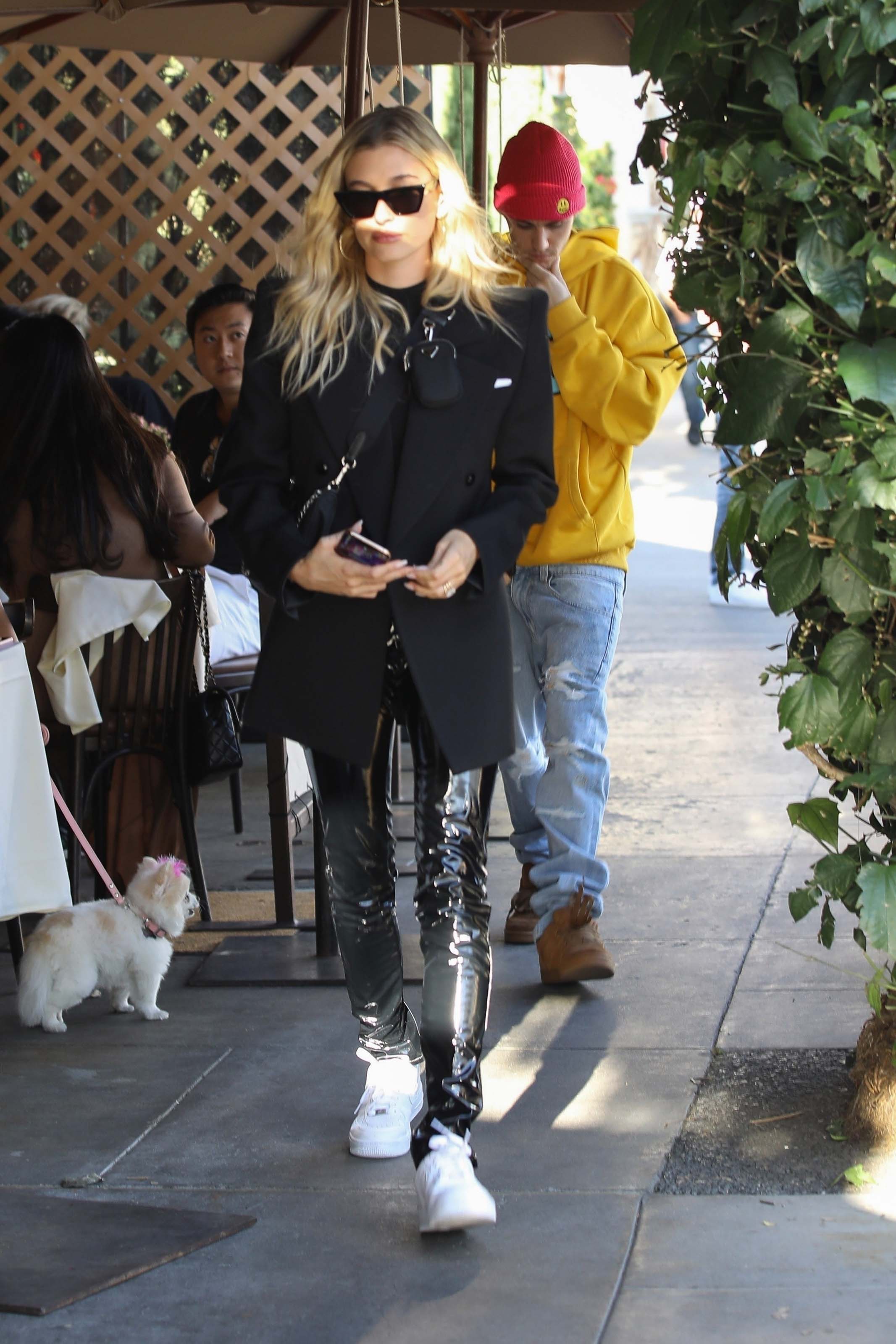 Hailey Bieber enjoy a late lunch at IL pastaio