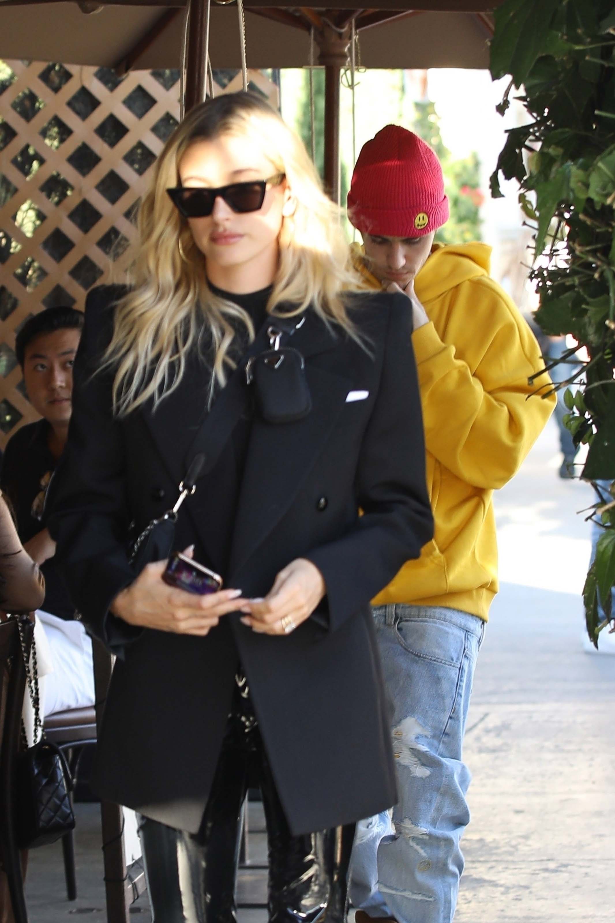 Hailey Bieber enjoy a late lunch at IL pastaio