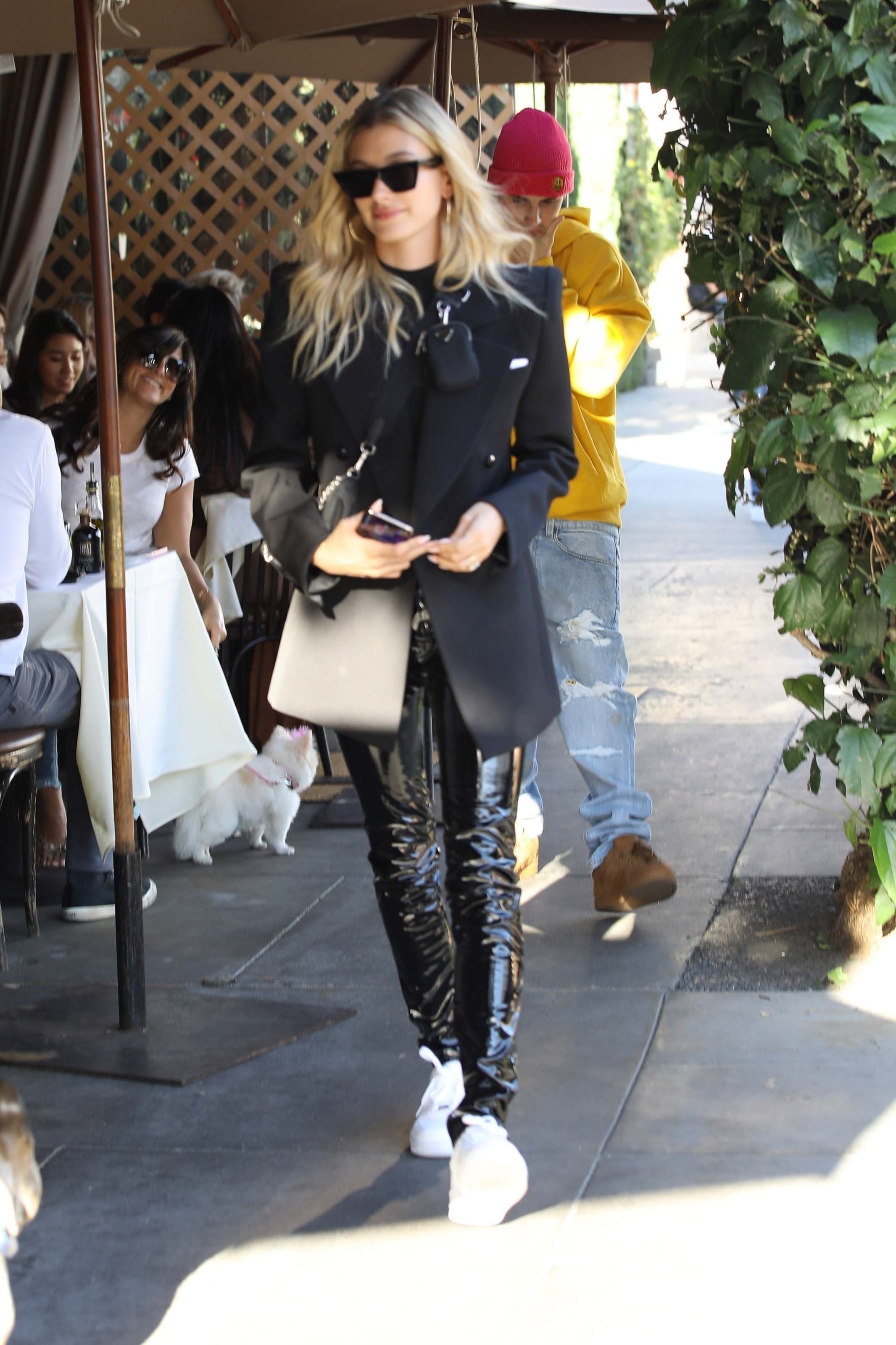 Hailey Bieber enjoy a late lunch at IL pastaio