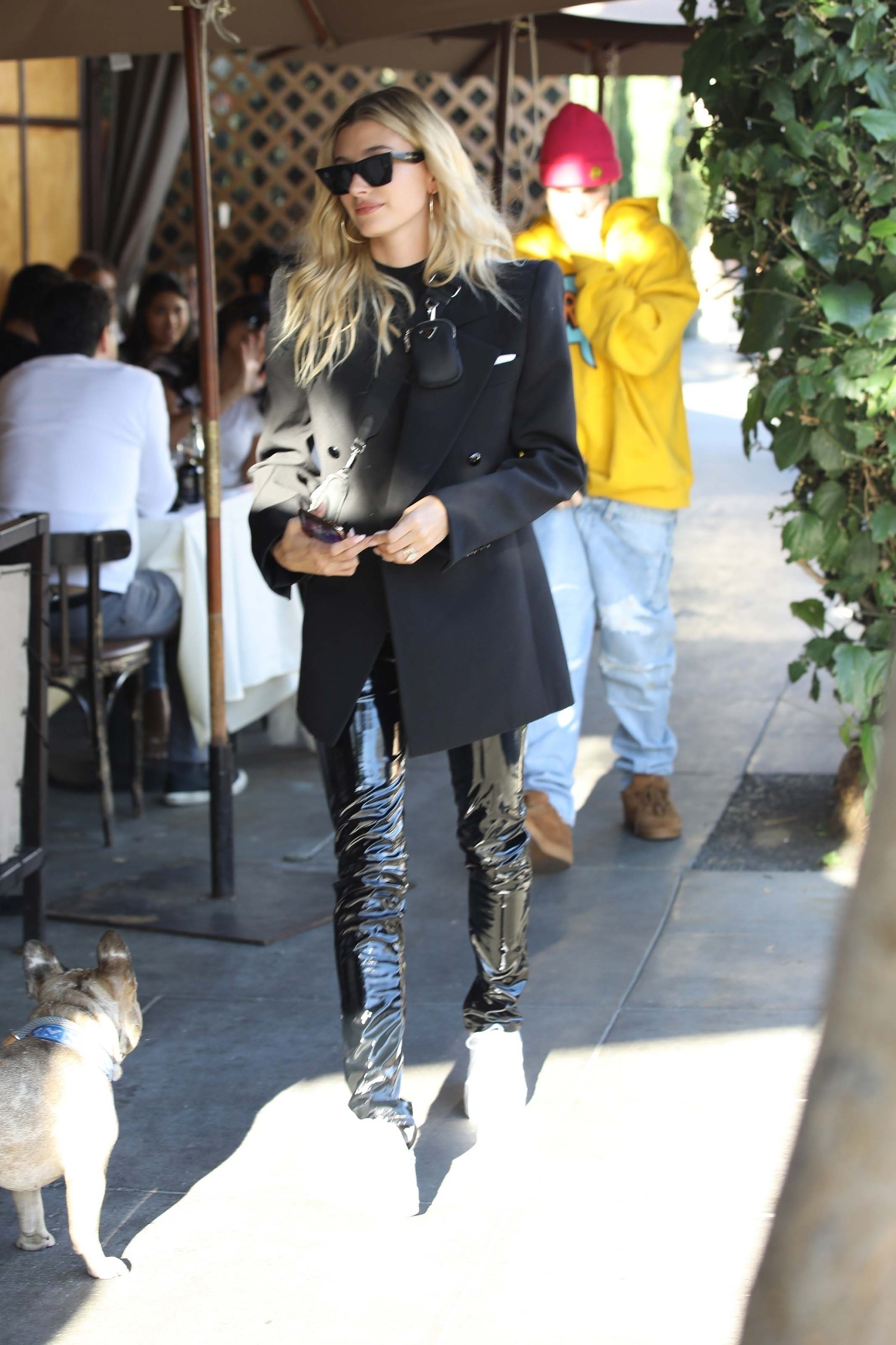 Hailey Bieber enjoy a late lunch at IL pastaio