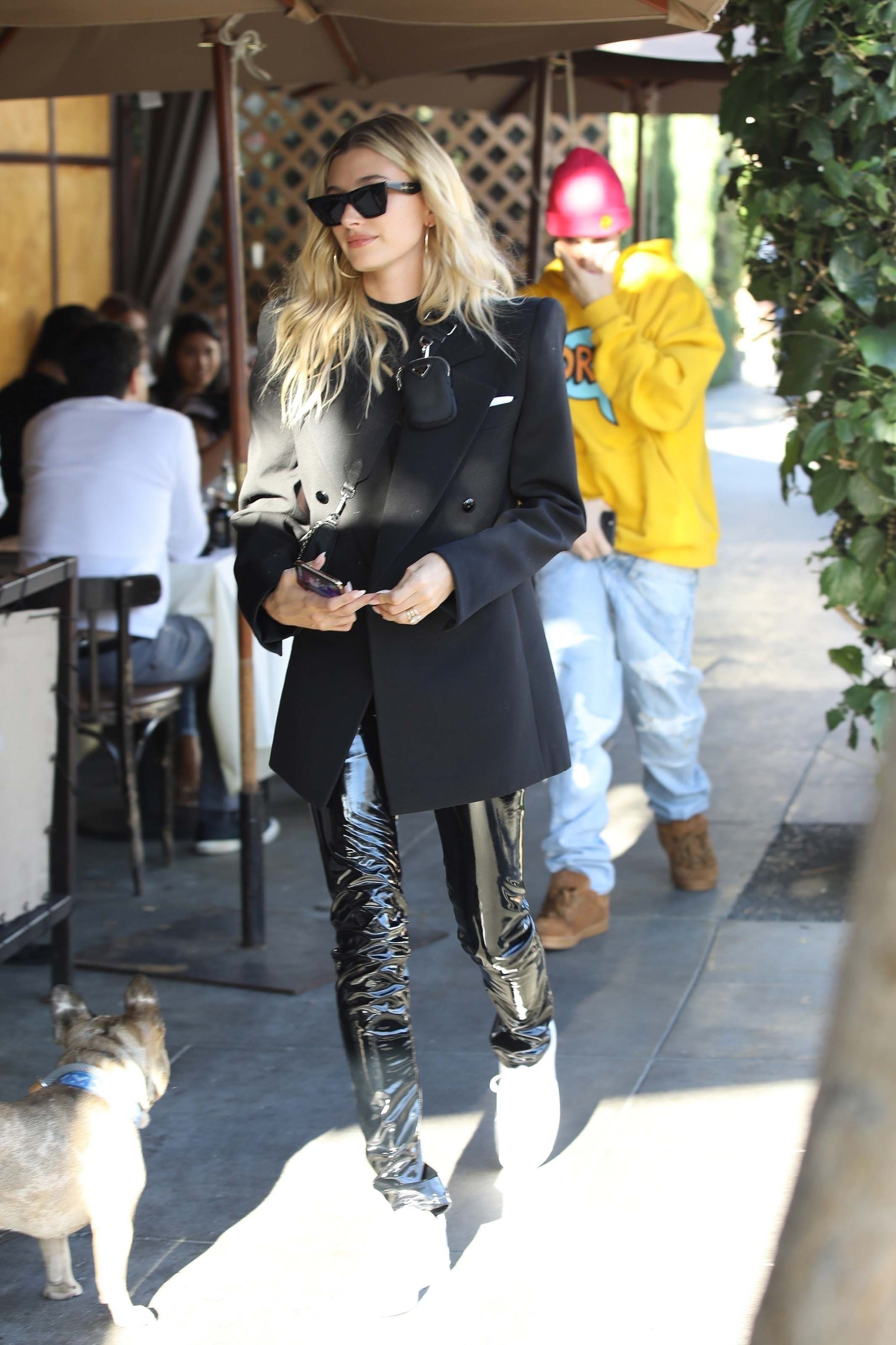 Hailey Bieber enjoy a late lunch at IL pastaio