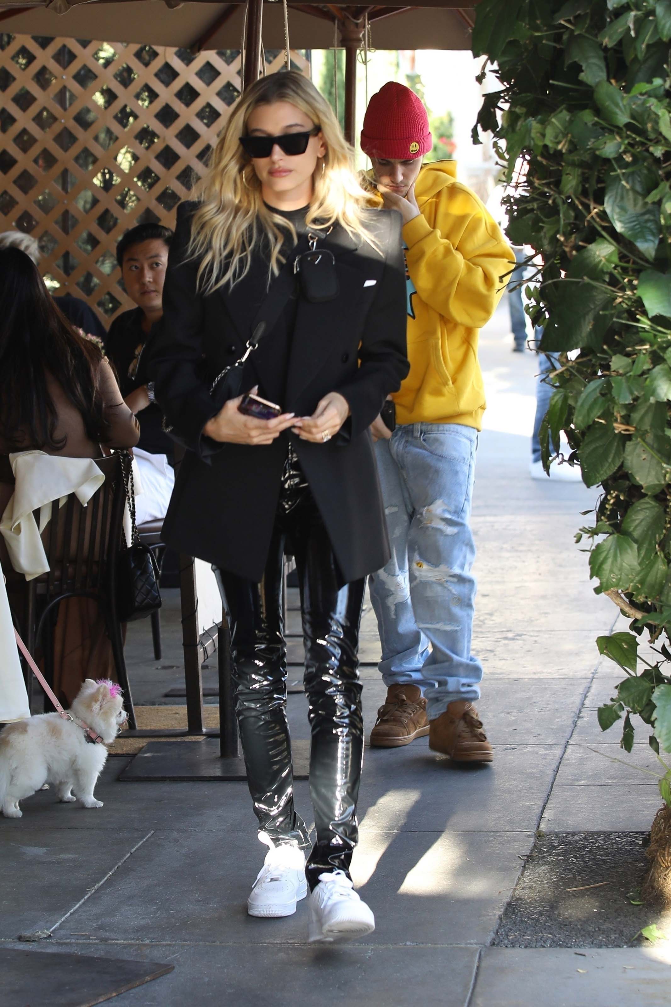 Hailey Bieber enjoy a late lunch at IL pastaio