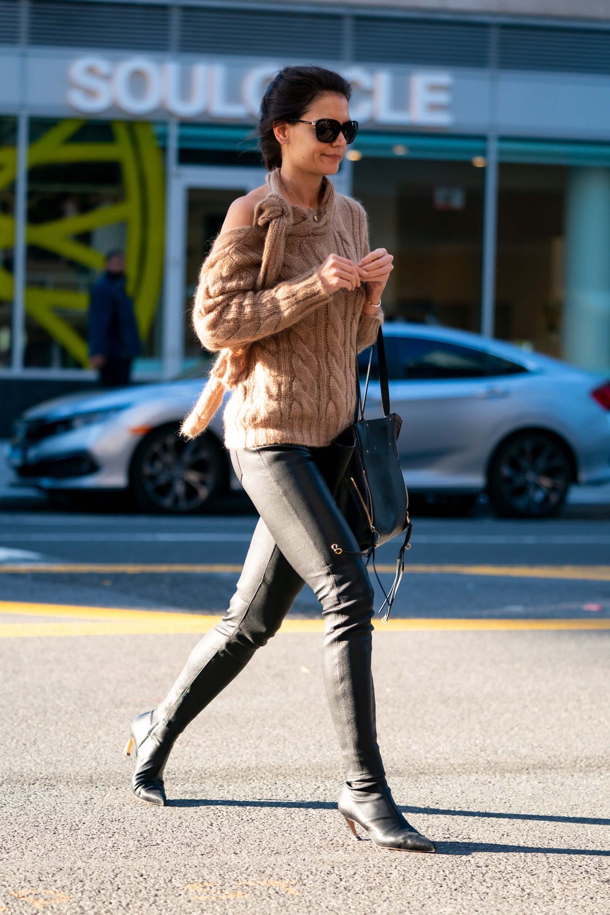 Katie Holmes out in Midtown NYC