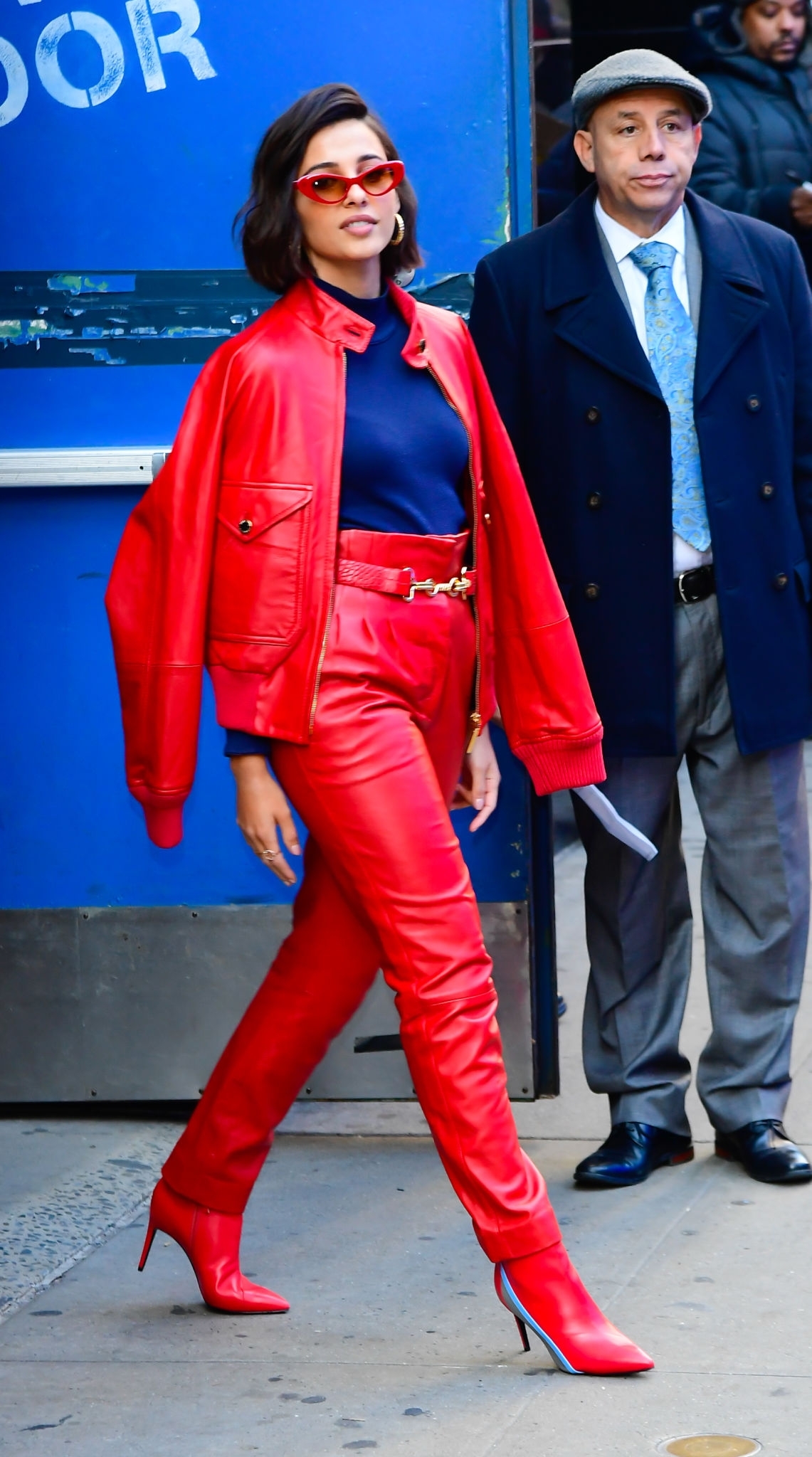 Naomi Scott arriving and leaving of the Good Morning America studios