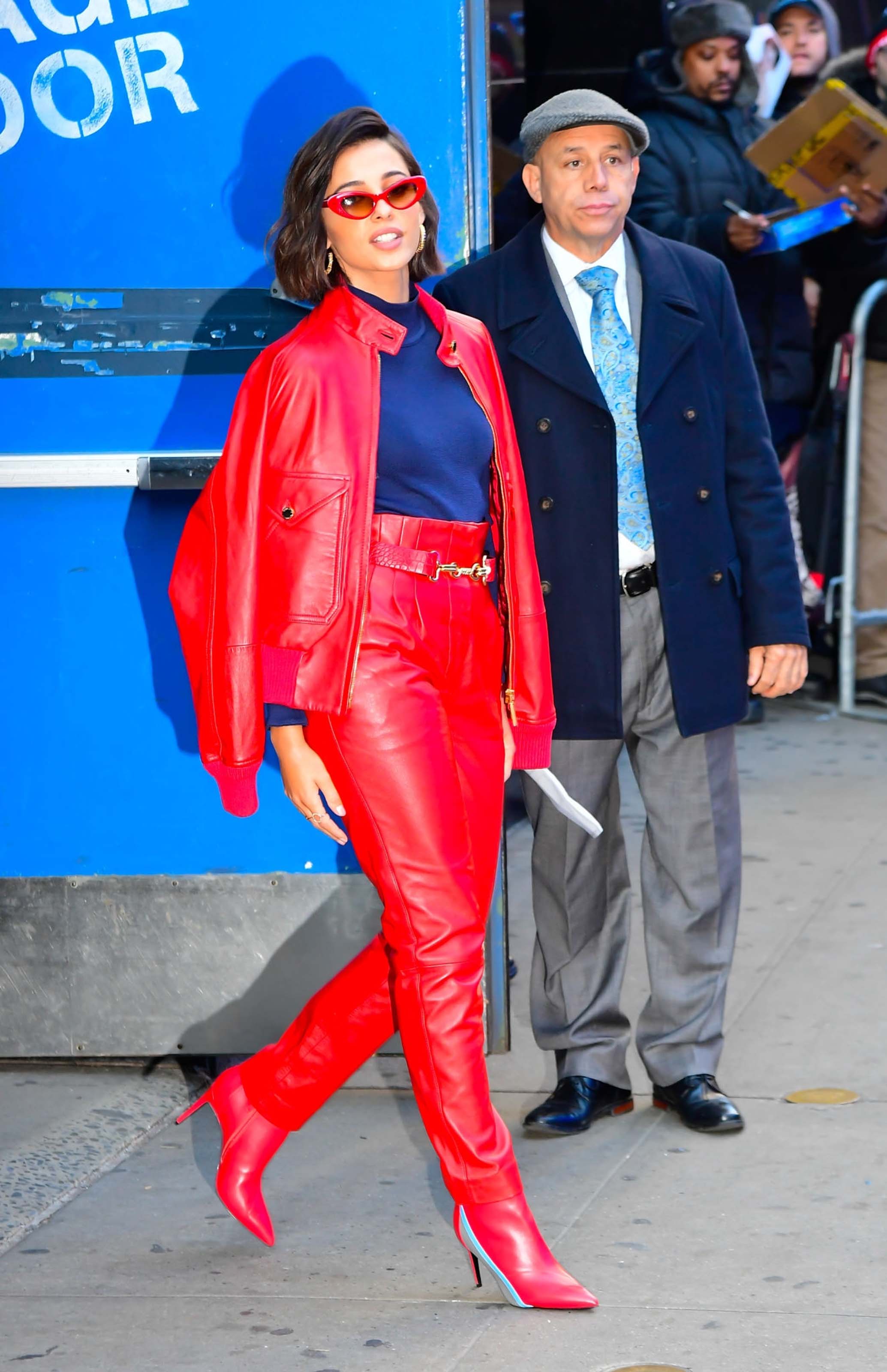 Naomi Scott arriving and leaving of the Good Morning America studios