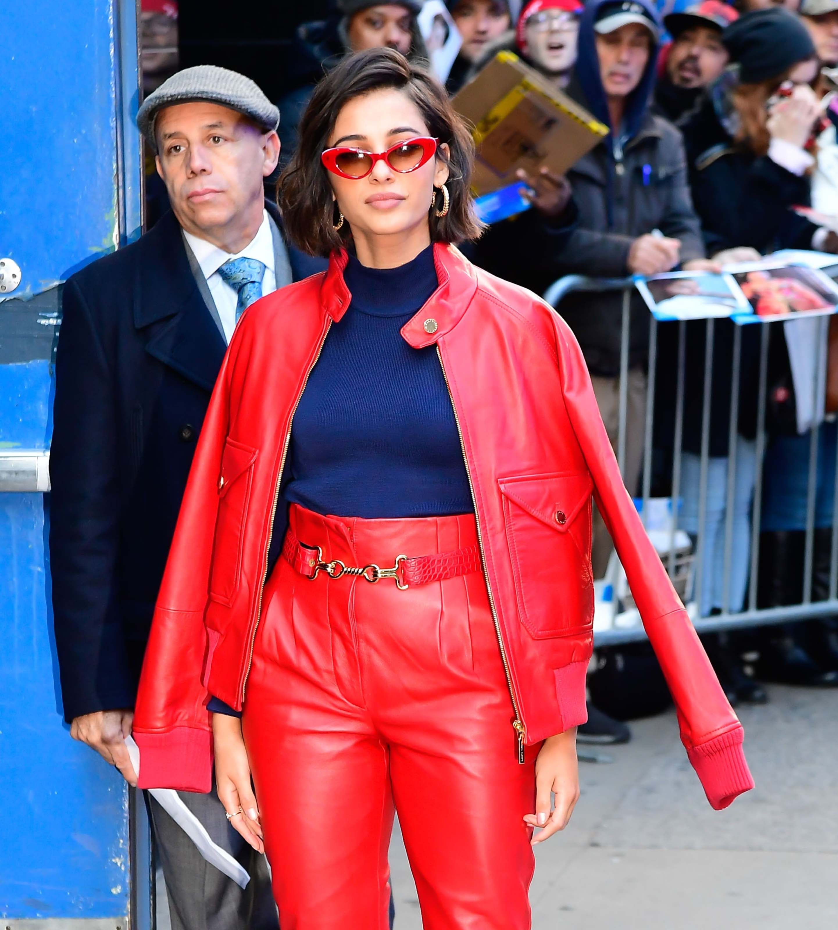 Naomi Scott arriving and leaving of the Good Morning America studios