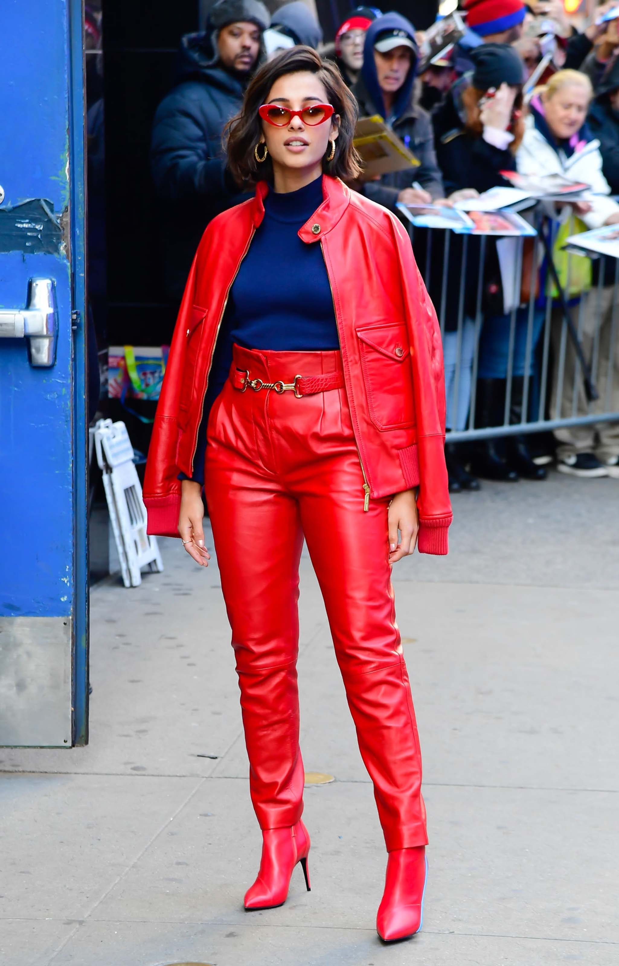 Naomi Scott arriving and leaving of the Good Morning America studios