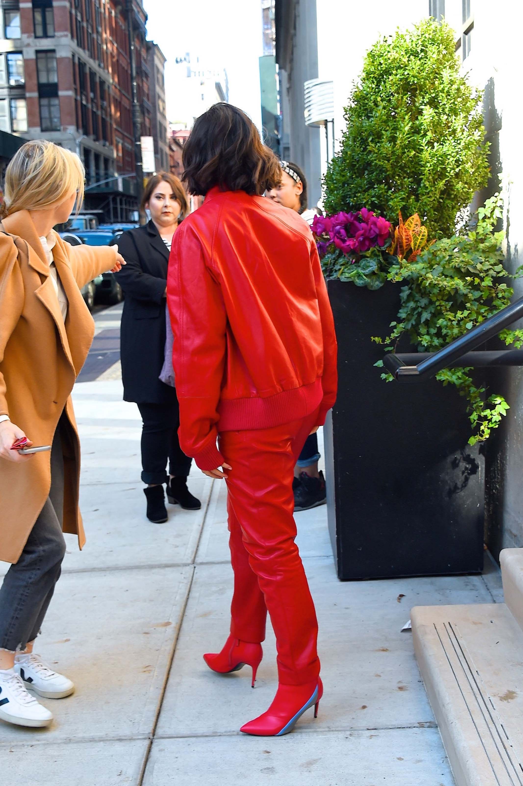 Naomi Scott arriving and leaving of the Good Morning America studios