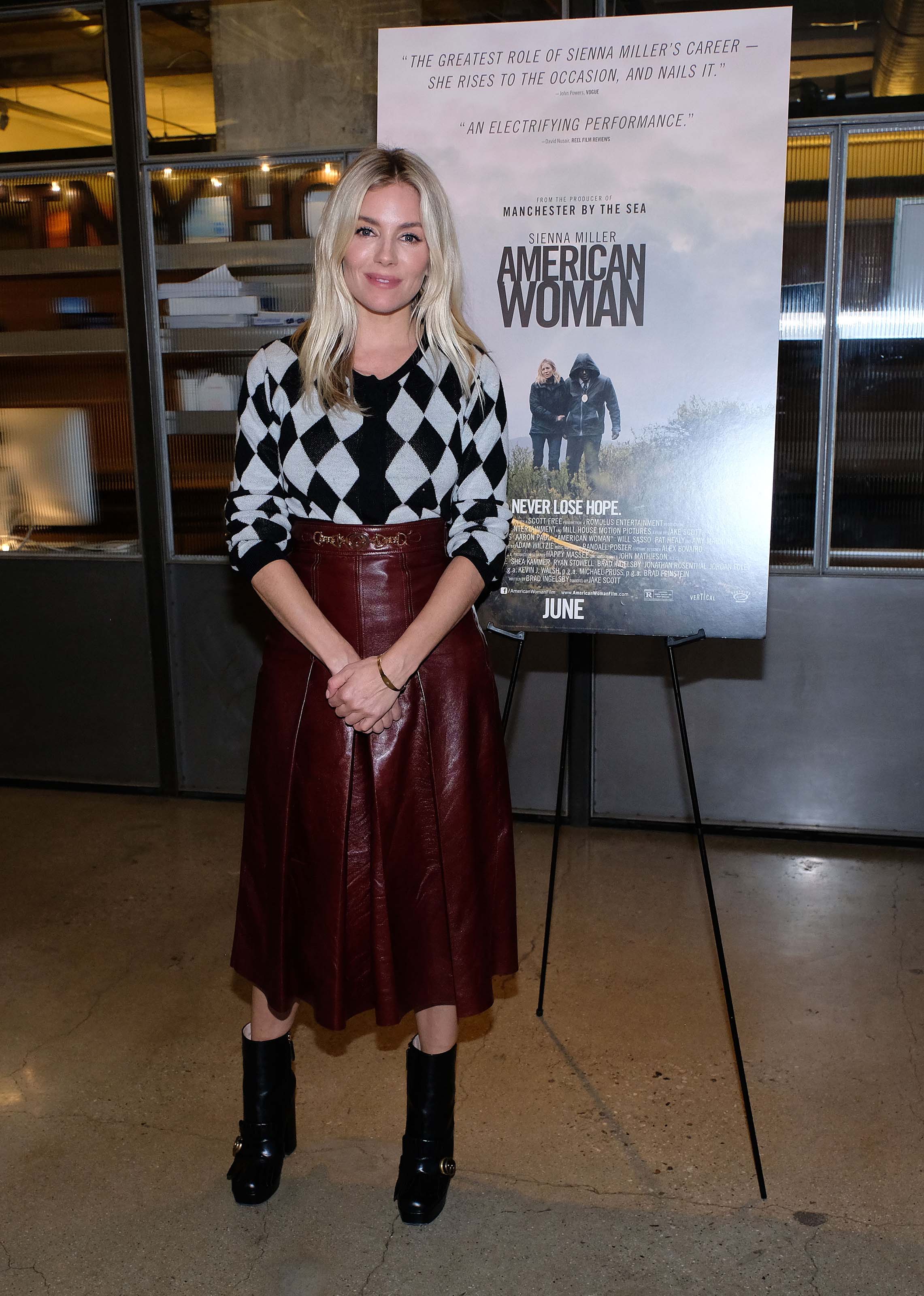 Sienna Miller attends American Woman screening