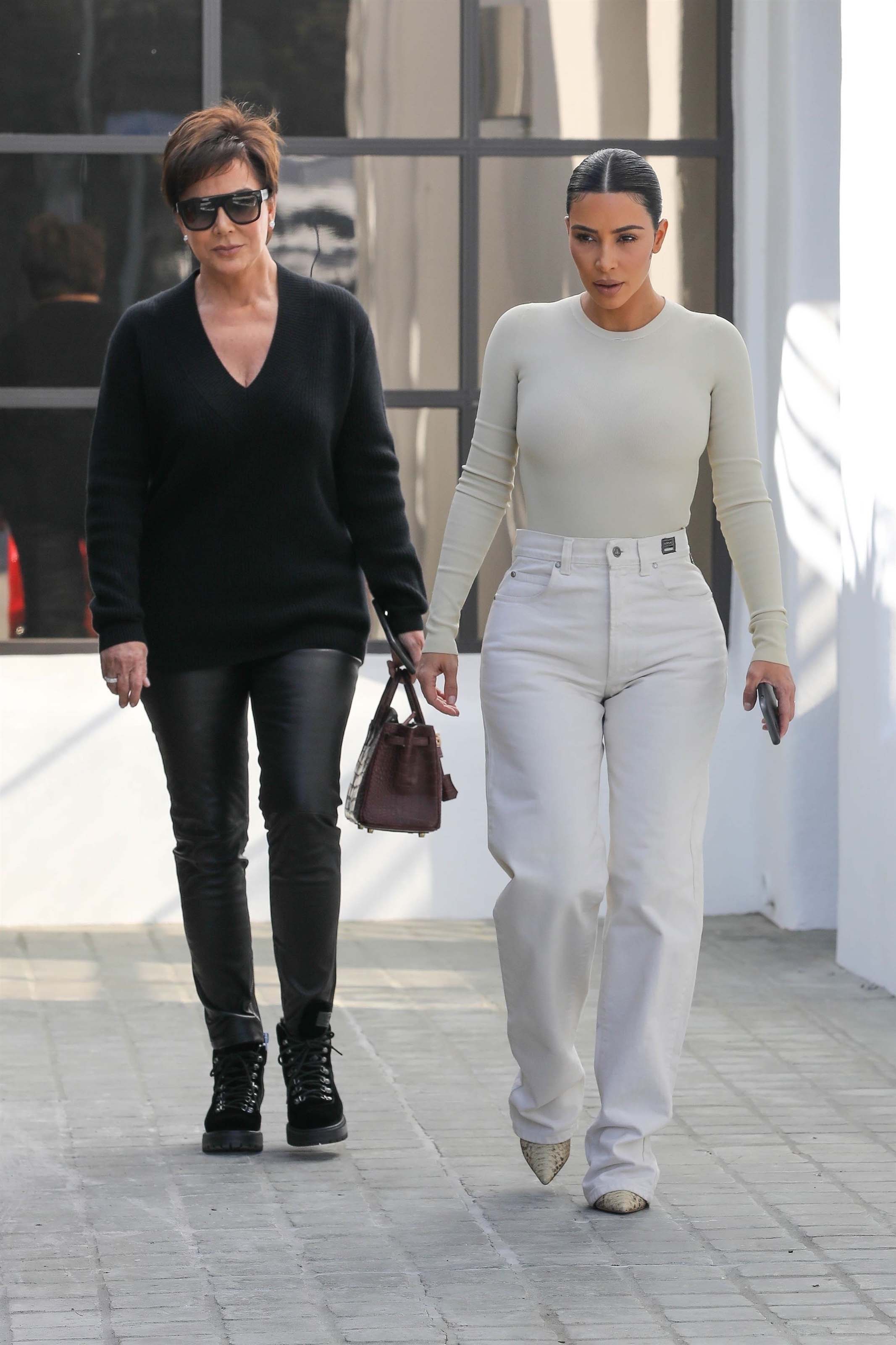 Kris Jenner & Kim Kardashian out in Calabasas