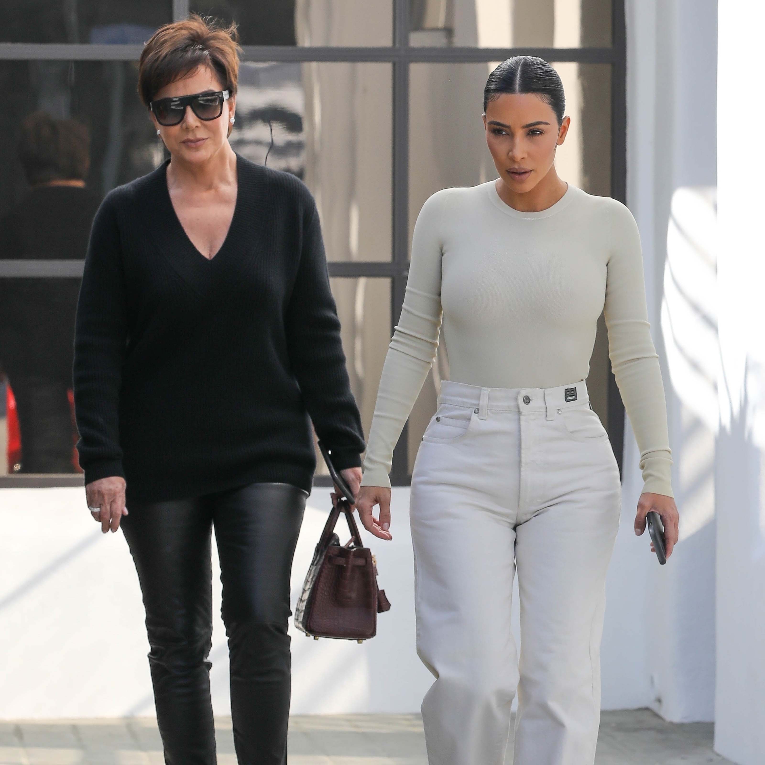 Kris Jenner & Kim Kardashian out in Calabasas