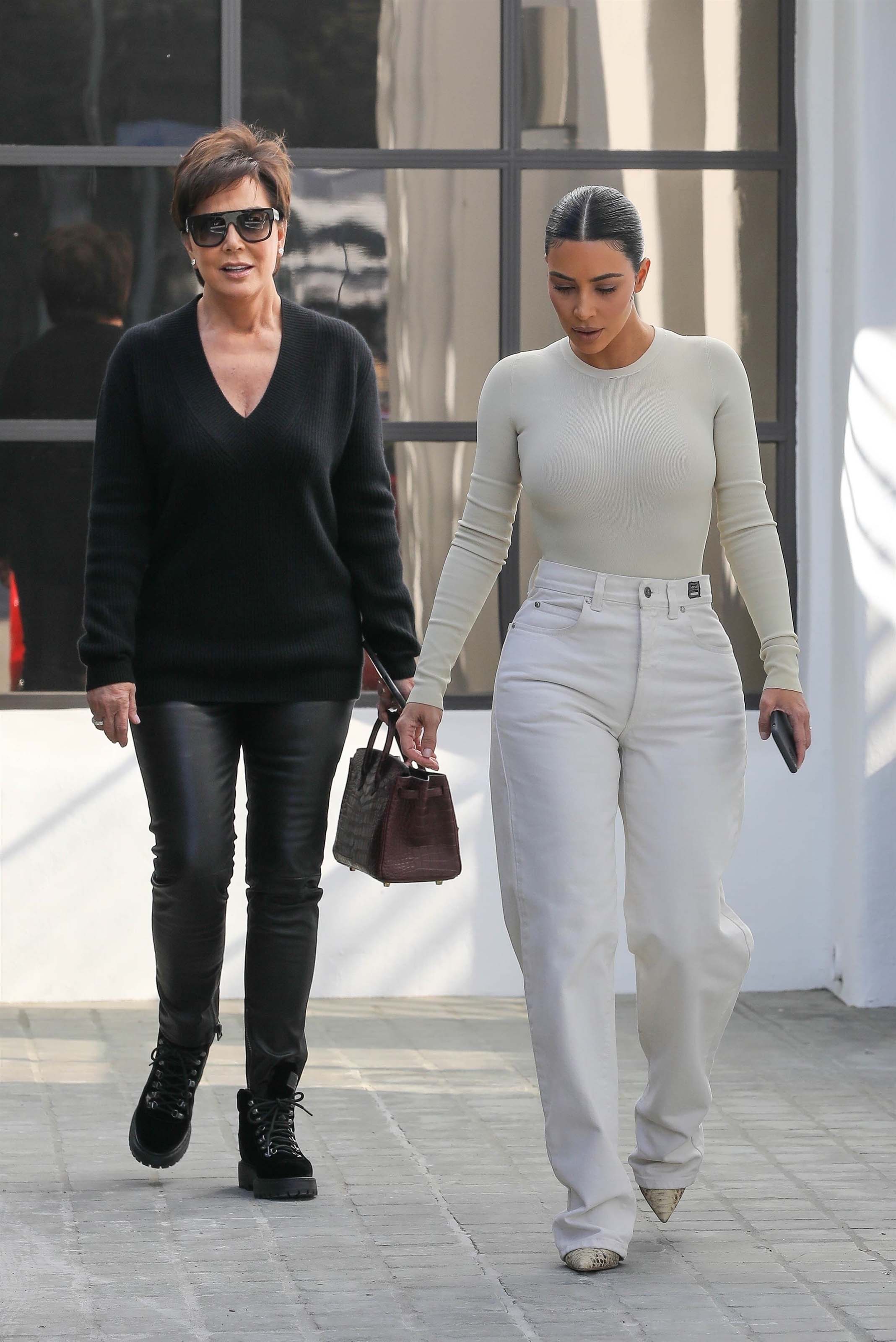 Kris Jenner & Kim Kardashian out in Calabasas