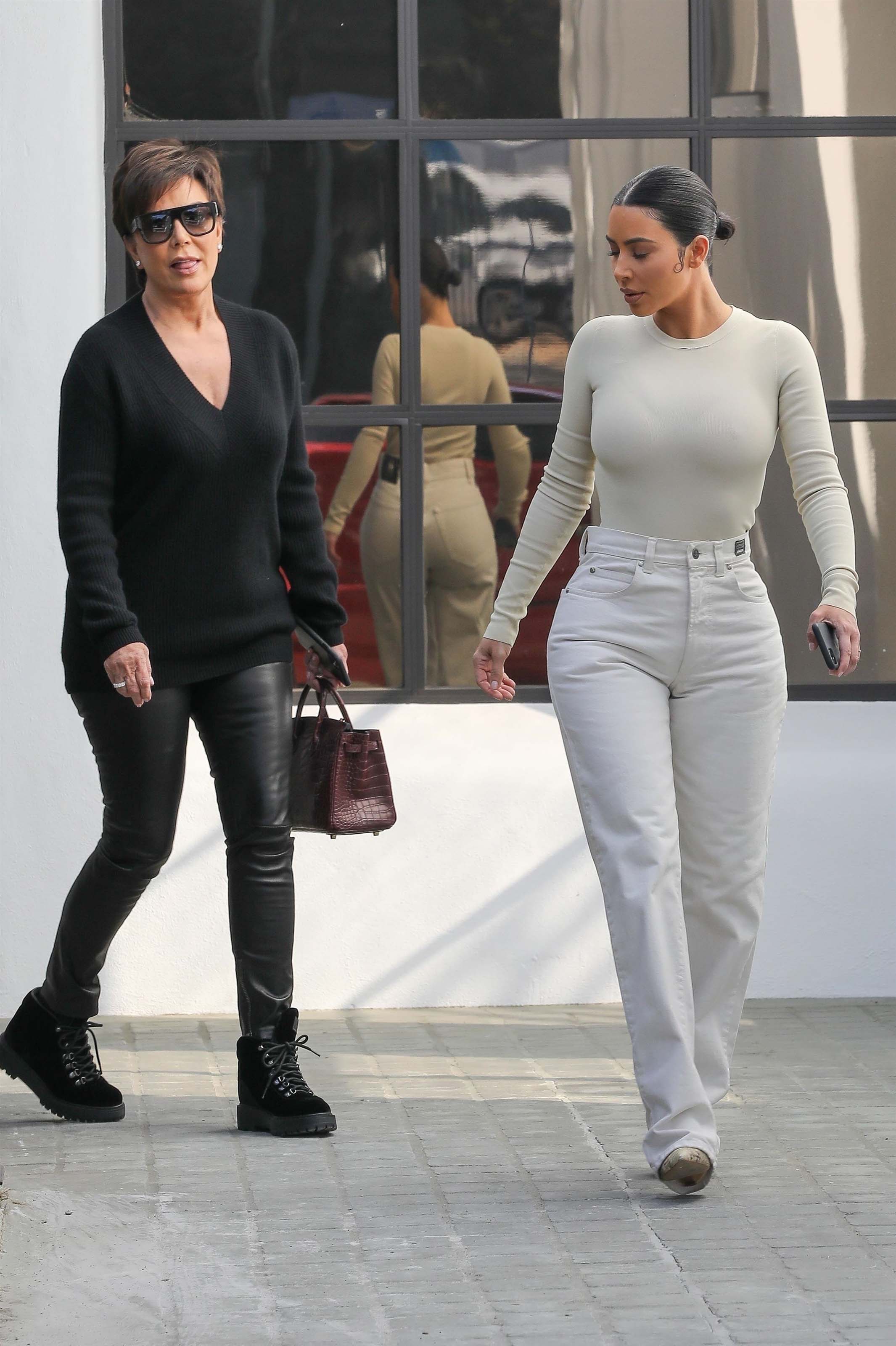 Kris Jenner & Kim Kardashian out in Calabasas