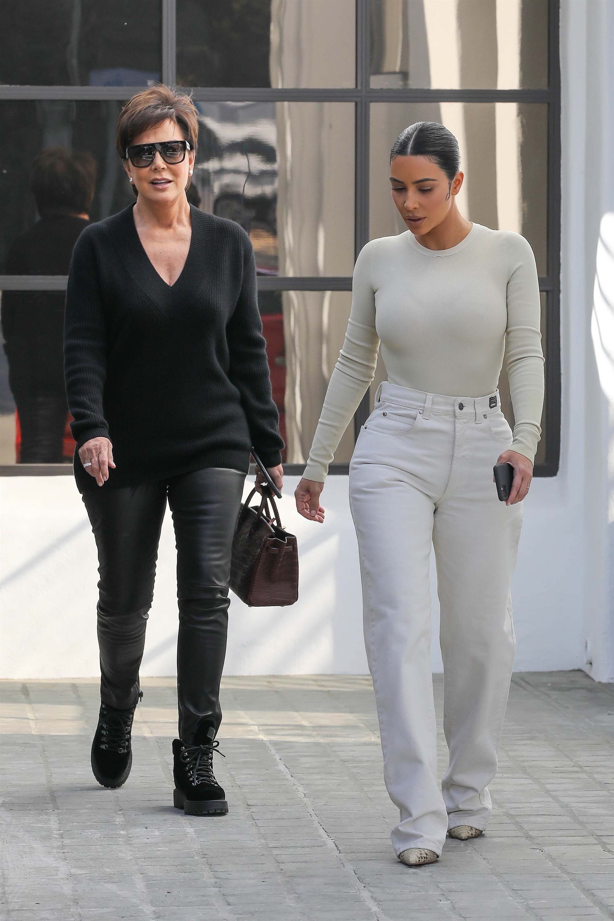 Kris Jenner & Kim Kardashian out in Calabasas