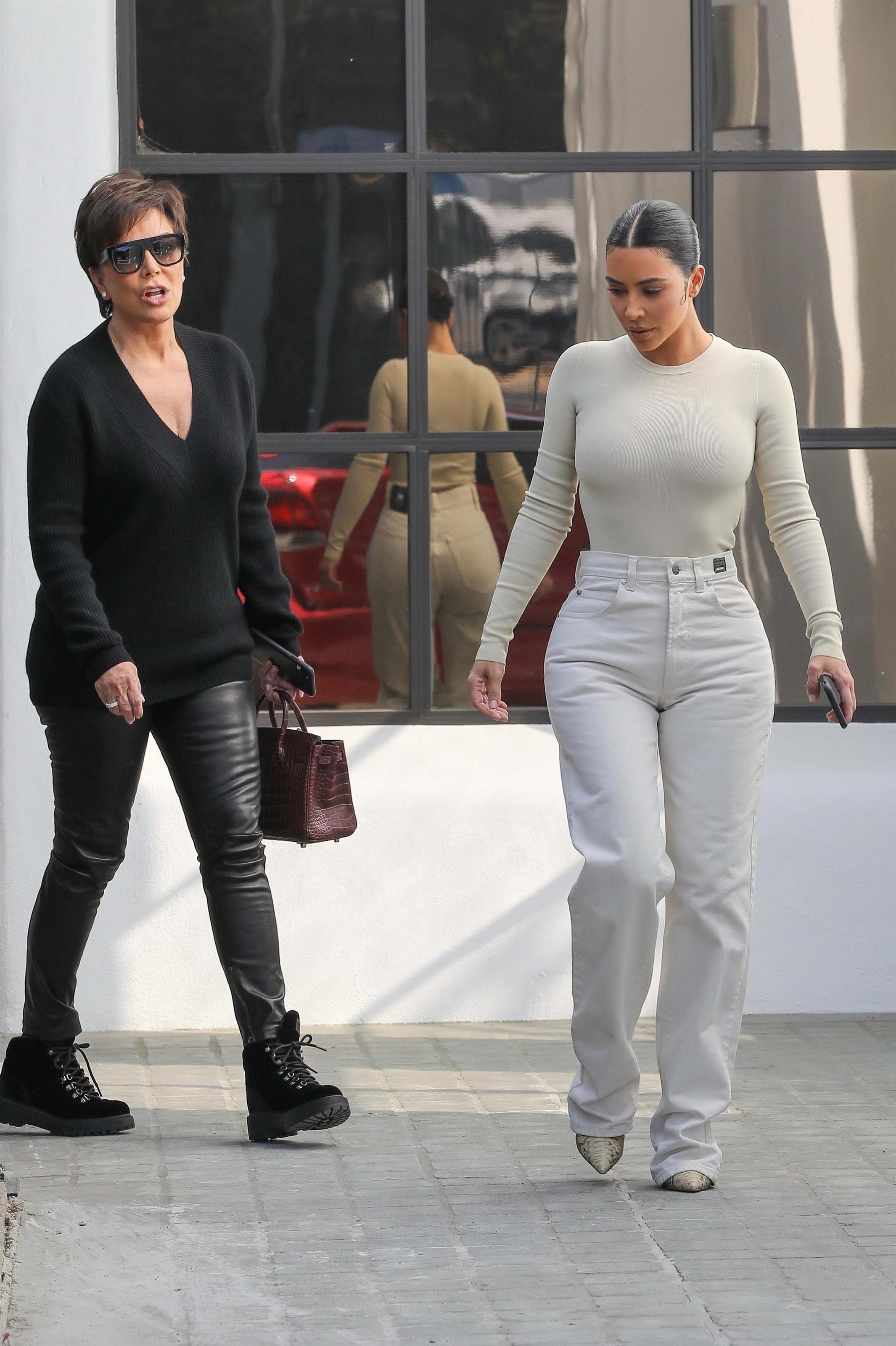 Kris Jenner & Kim Kardashian out in Calabasas