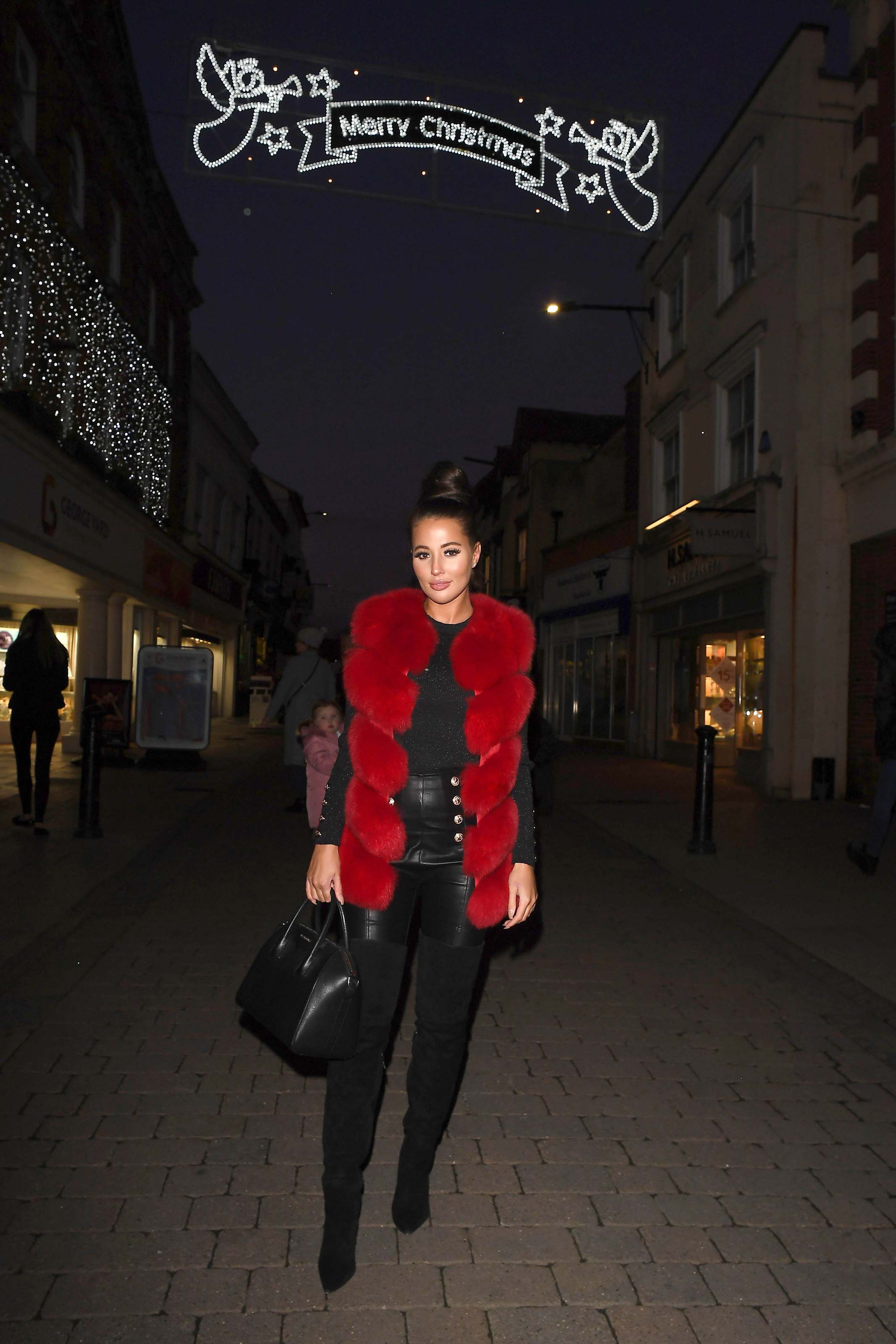 Yazmin Oukhellou at The Only Way is Essex Christmas Special filming