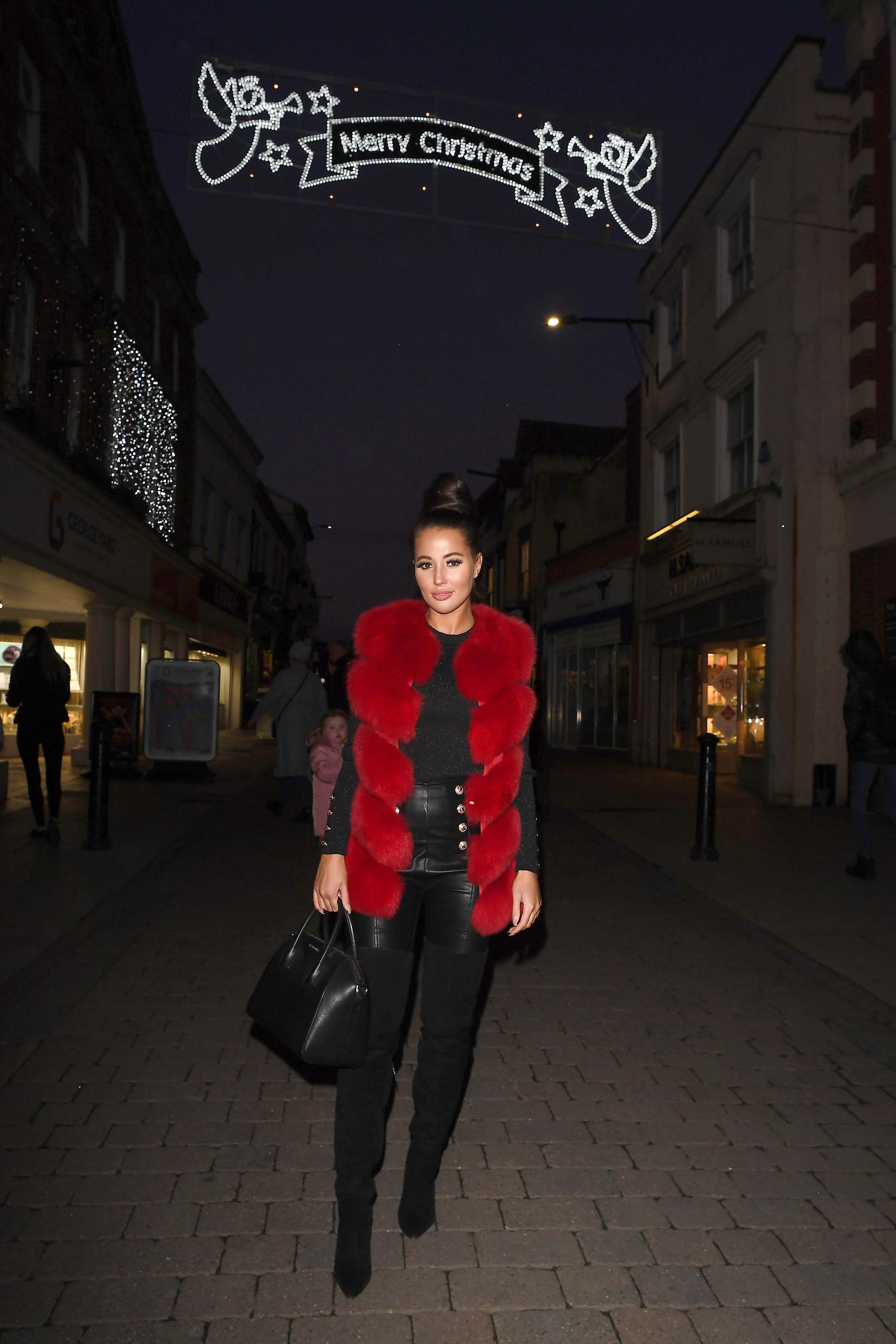 Yazmin Oukhellou at The Only Way is Essex Christmas Special filming