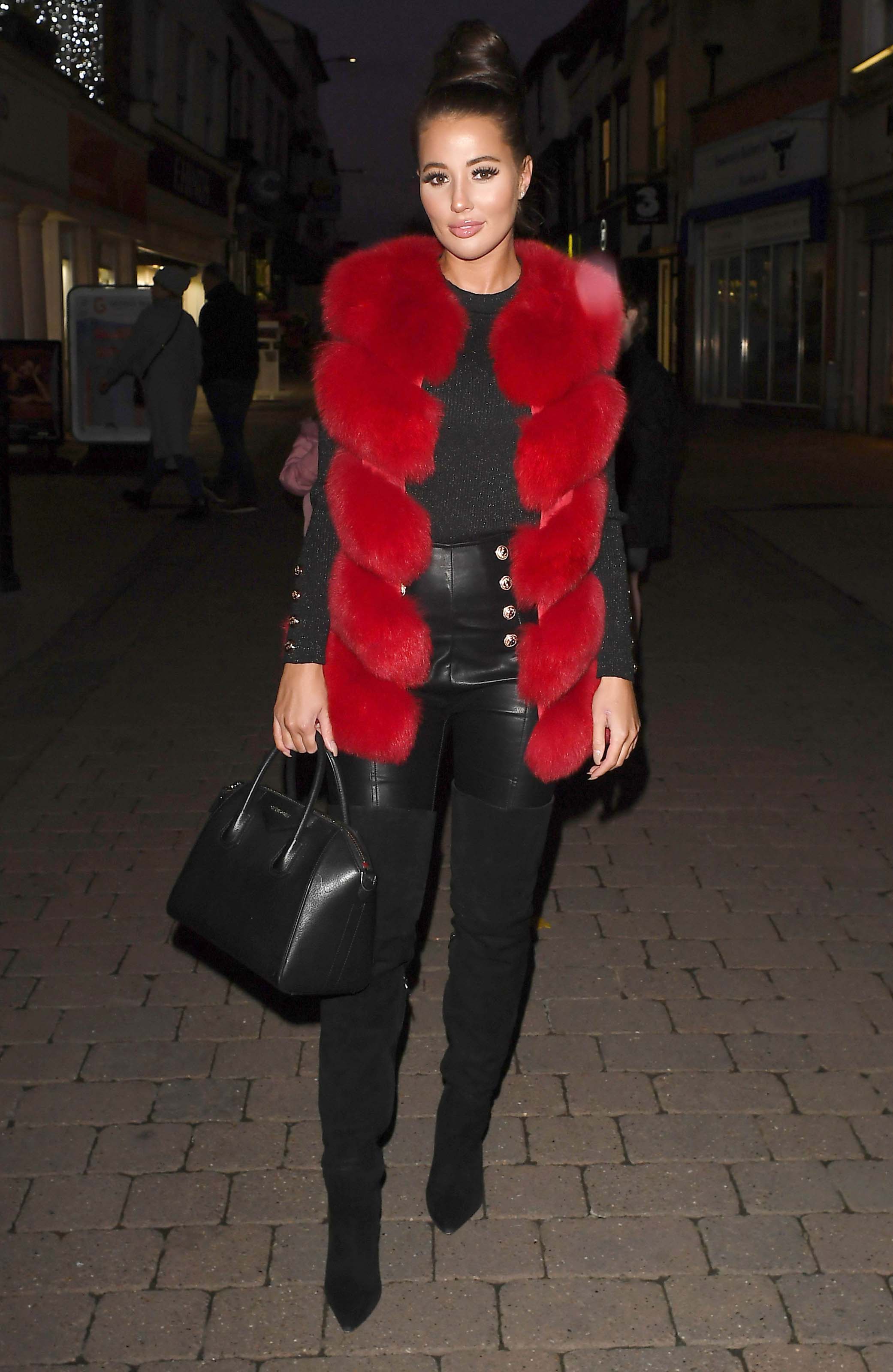 Yazmin Oukhellou at The Only Way is Essex Christmas Special filming