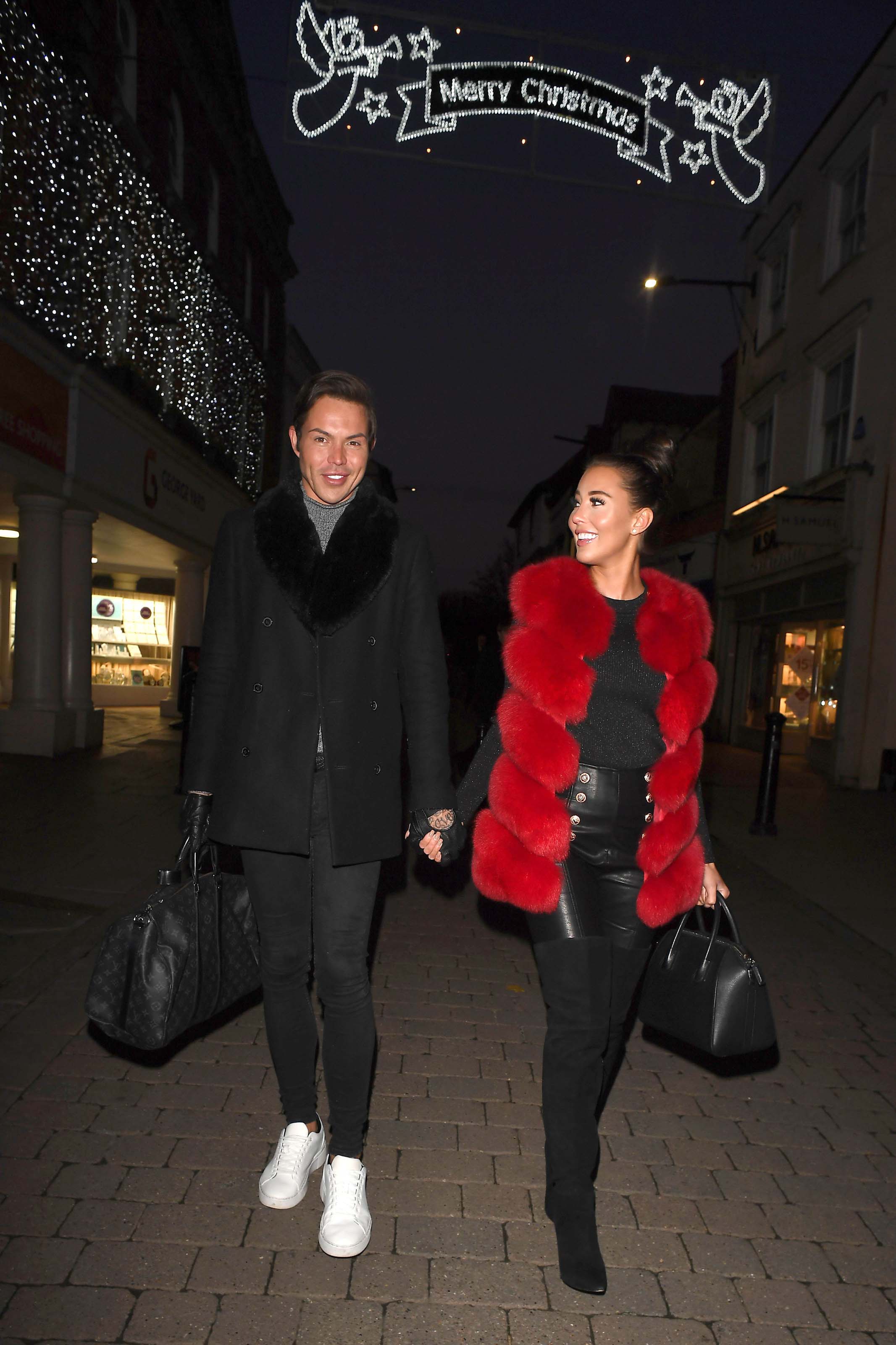 Yazmin Oukhellou at The Only Way is Essex Christmas Special filming
