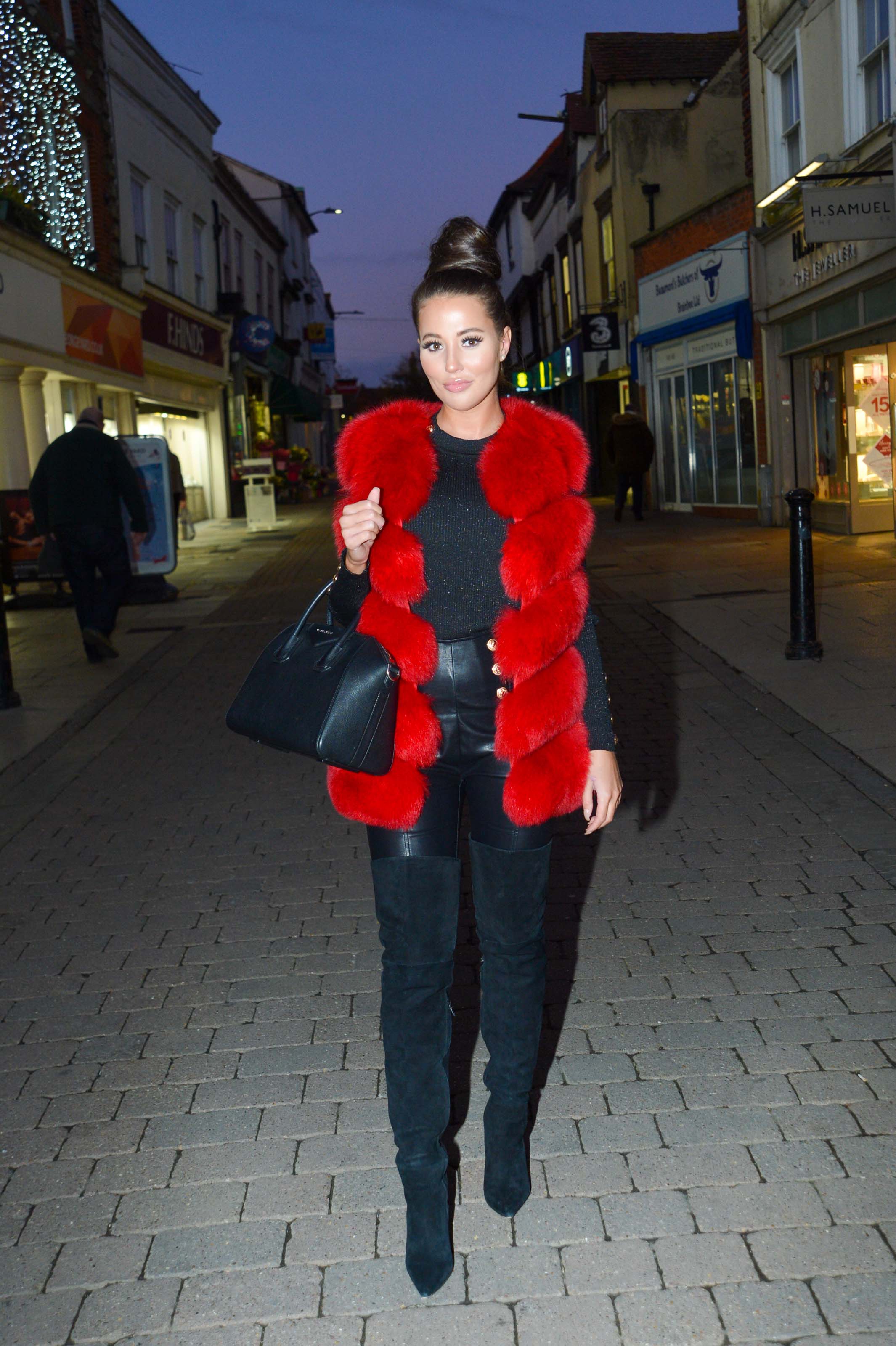 Yazmin Oukhellou at The Only Way is Essex Christmas Special filming