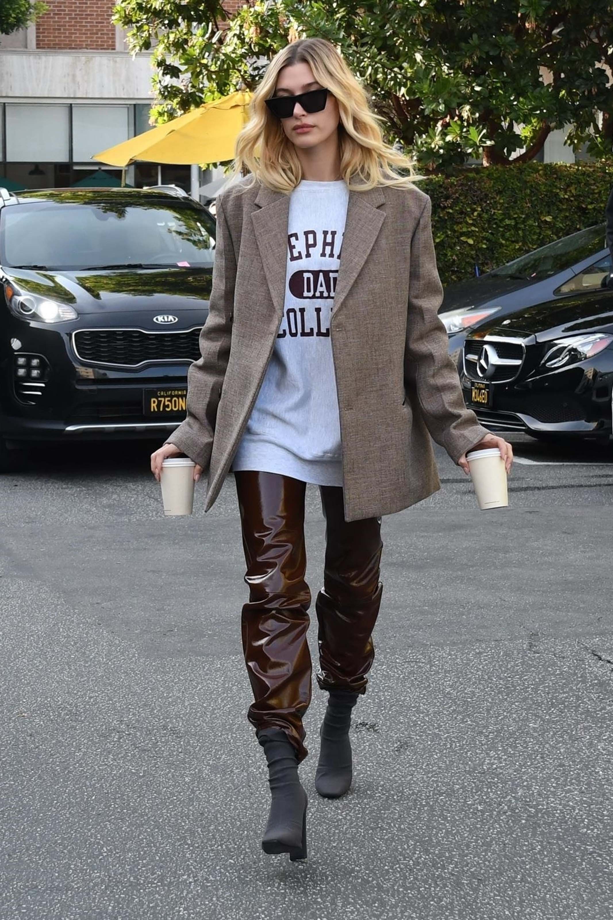 Hailey Baldwin out for a coffee run