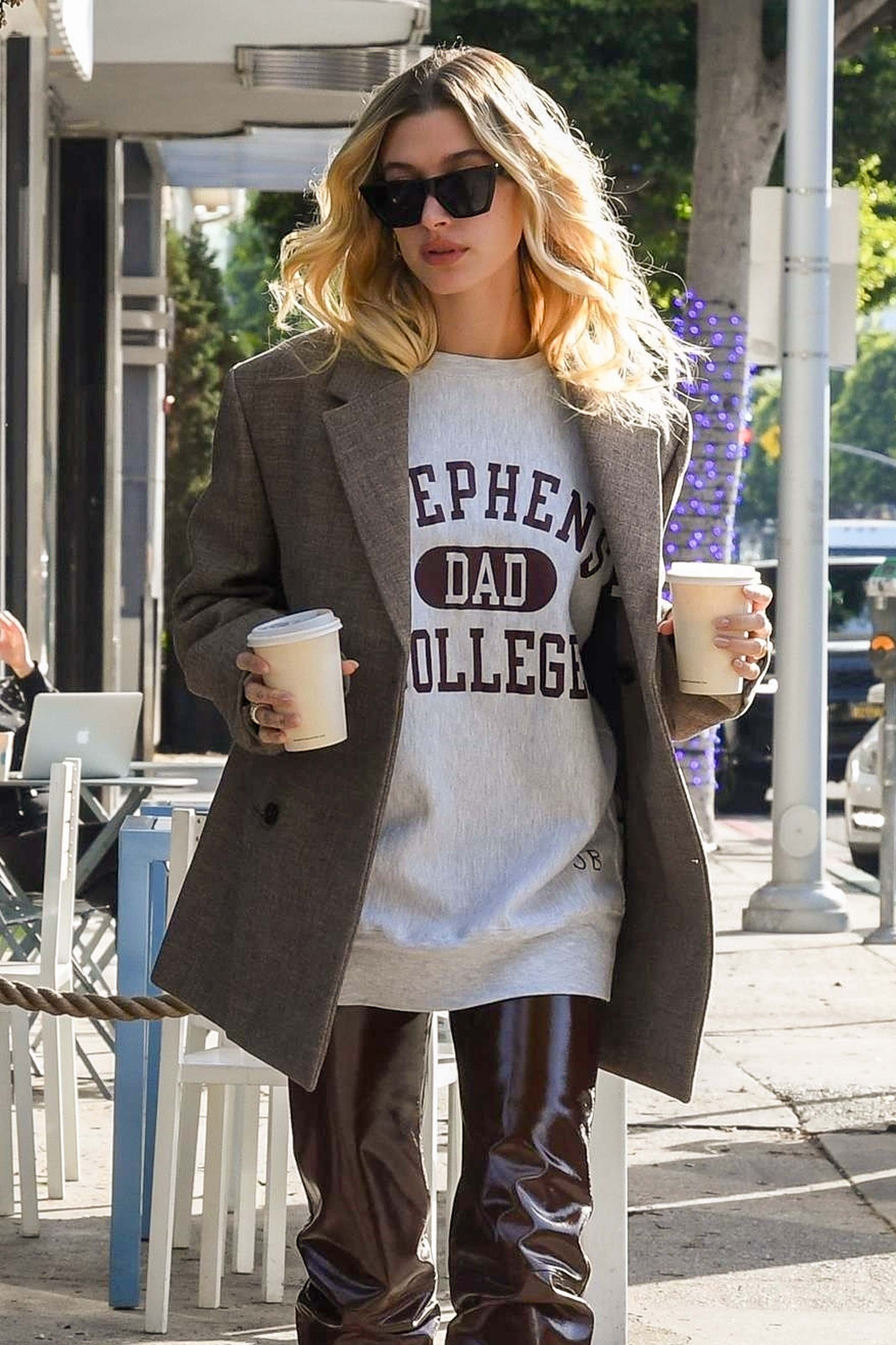 Hailey Baldwin out for a coffee run