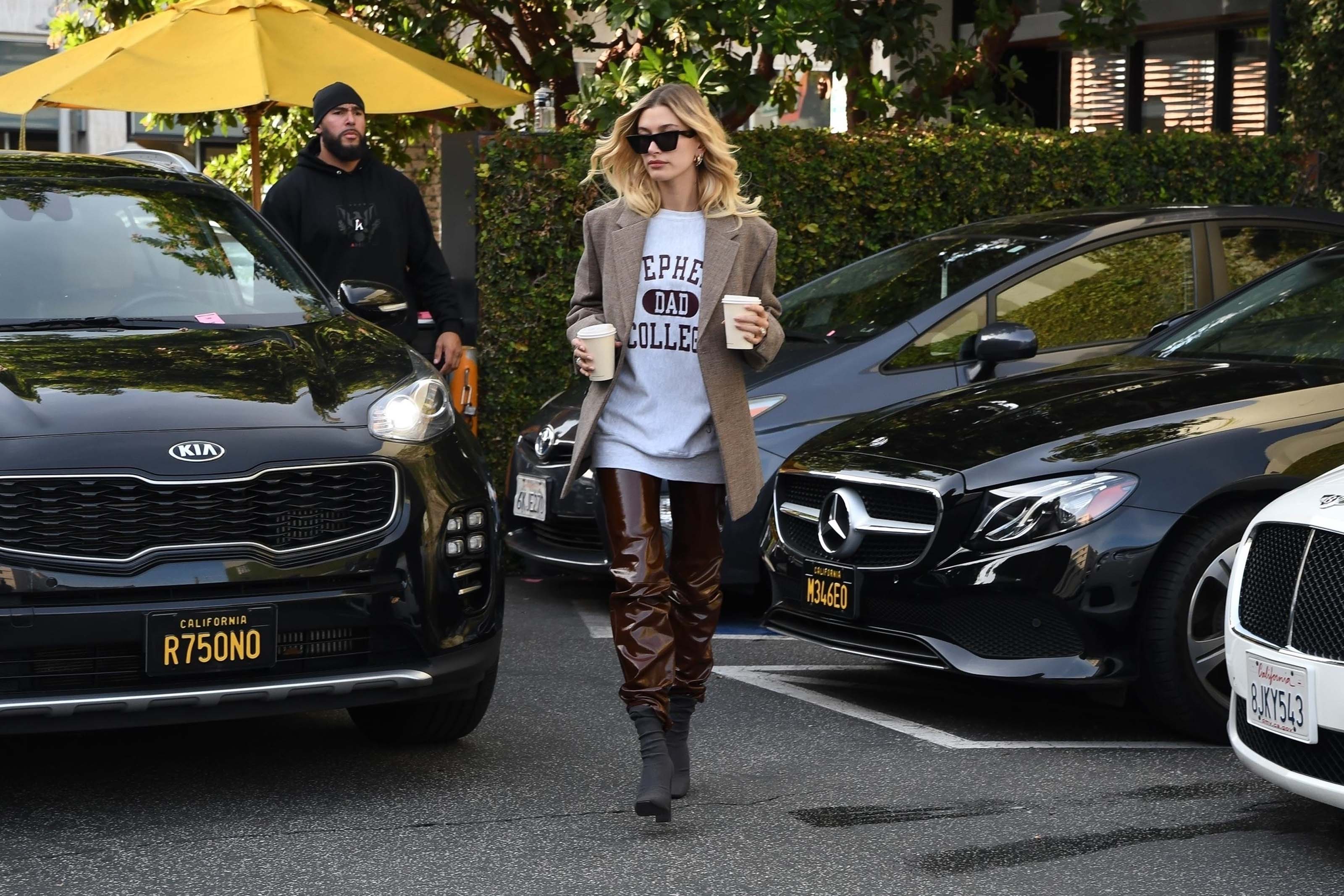 Hailey Baldwin out for a coffee run