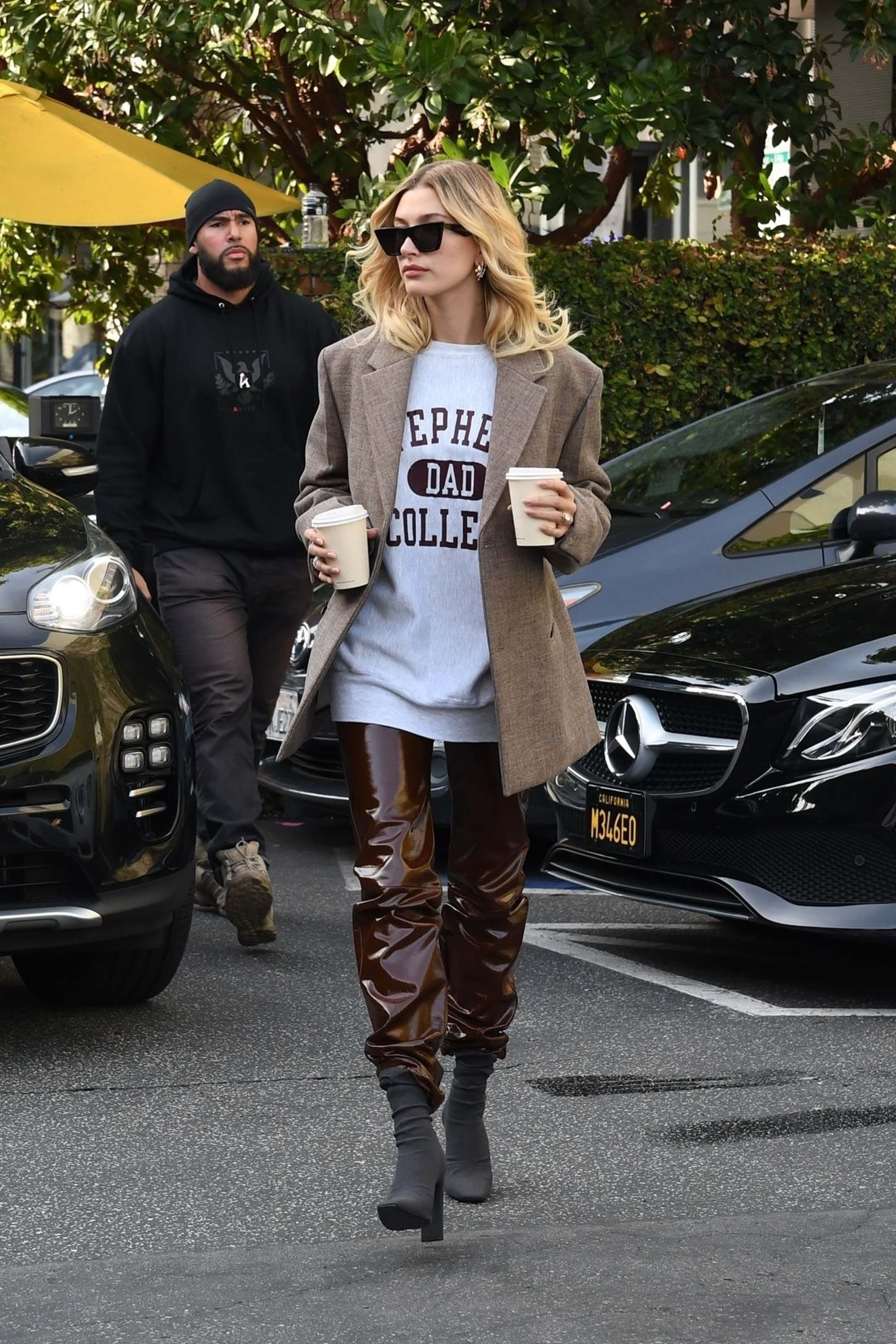 Hailey Baldwin out for a coffee run