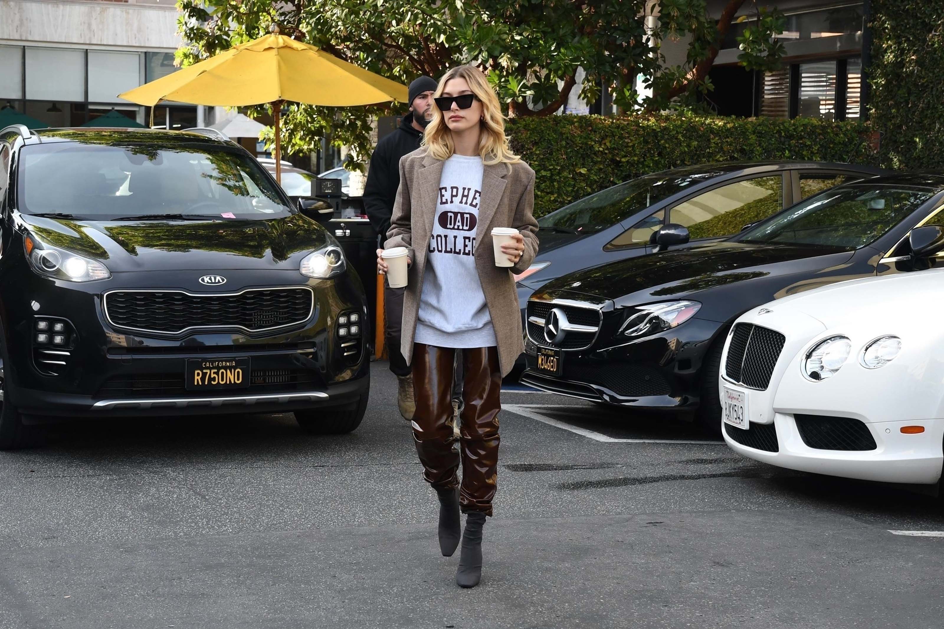 Hailey Baldwin out for a coffee run