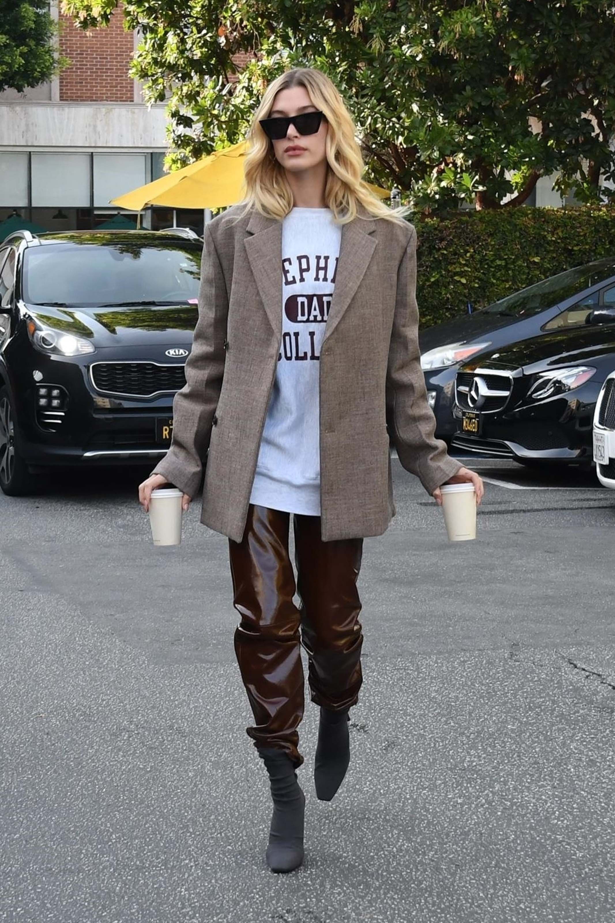 Hailey Baldwin out for a coffee run