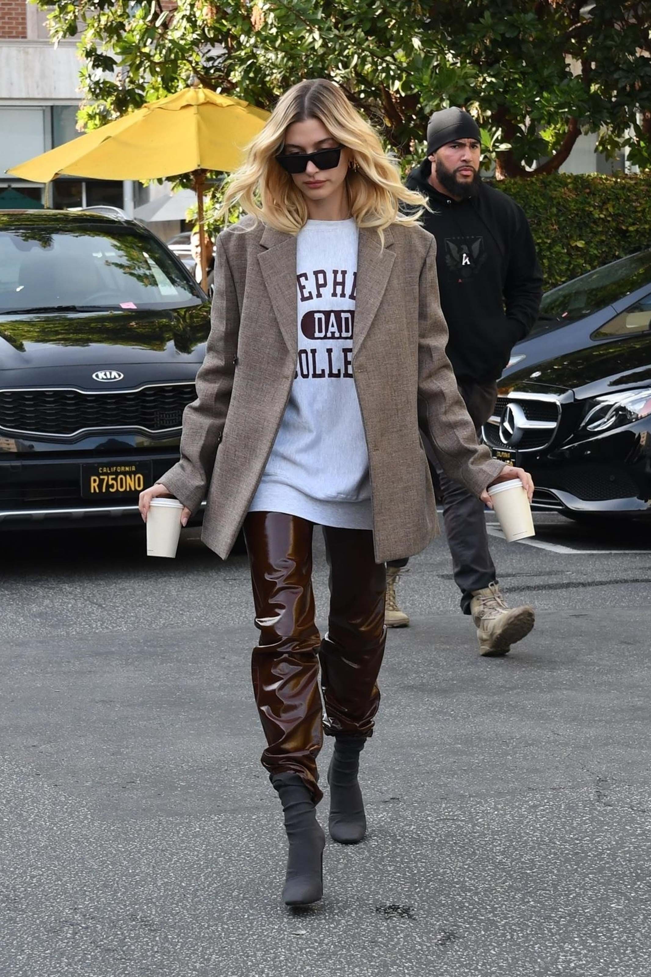 Hailey Baldwin out for a coffee run