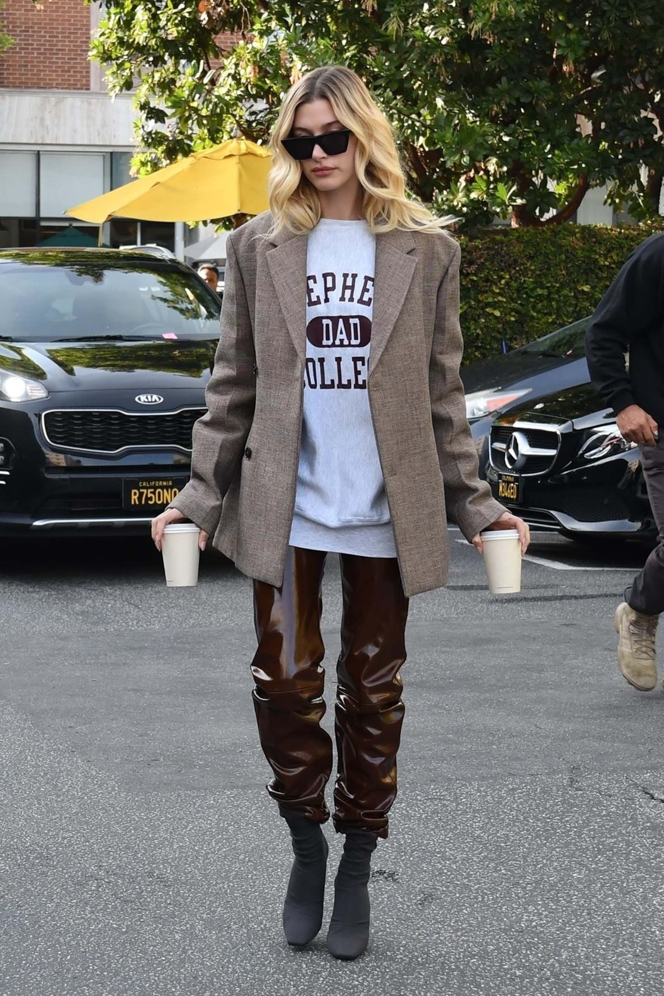 Hailey Baldwin out for a coffee run