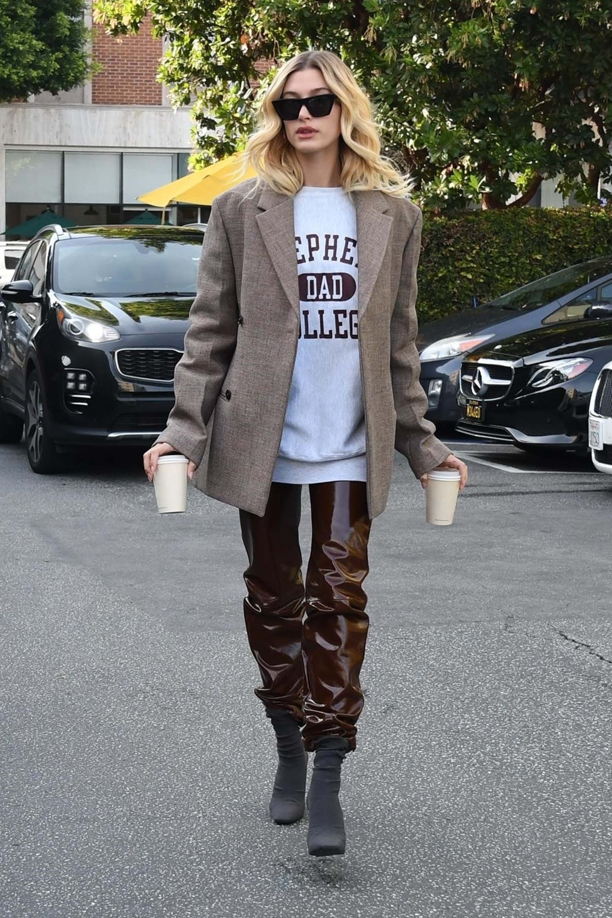 Hailey Baldwin out for a coffee run