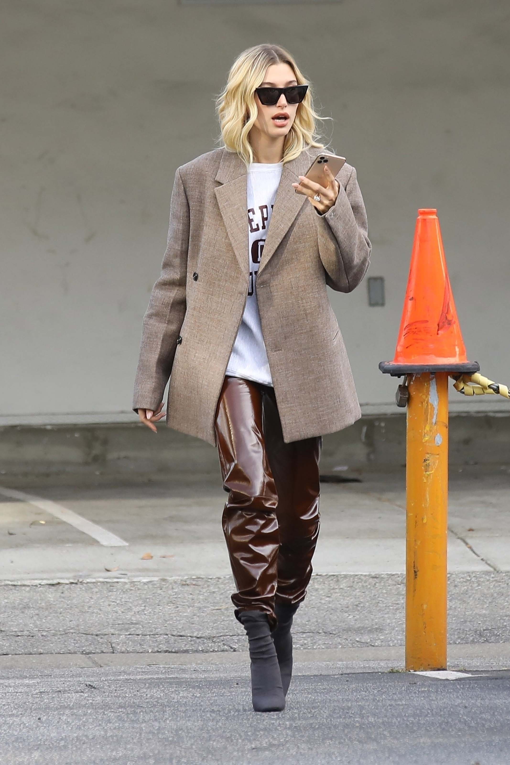 Hailey Baldwin out for a coffee run