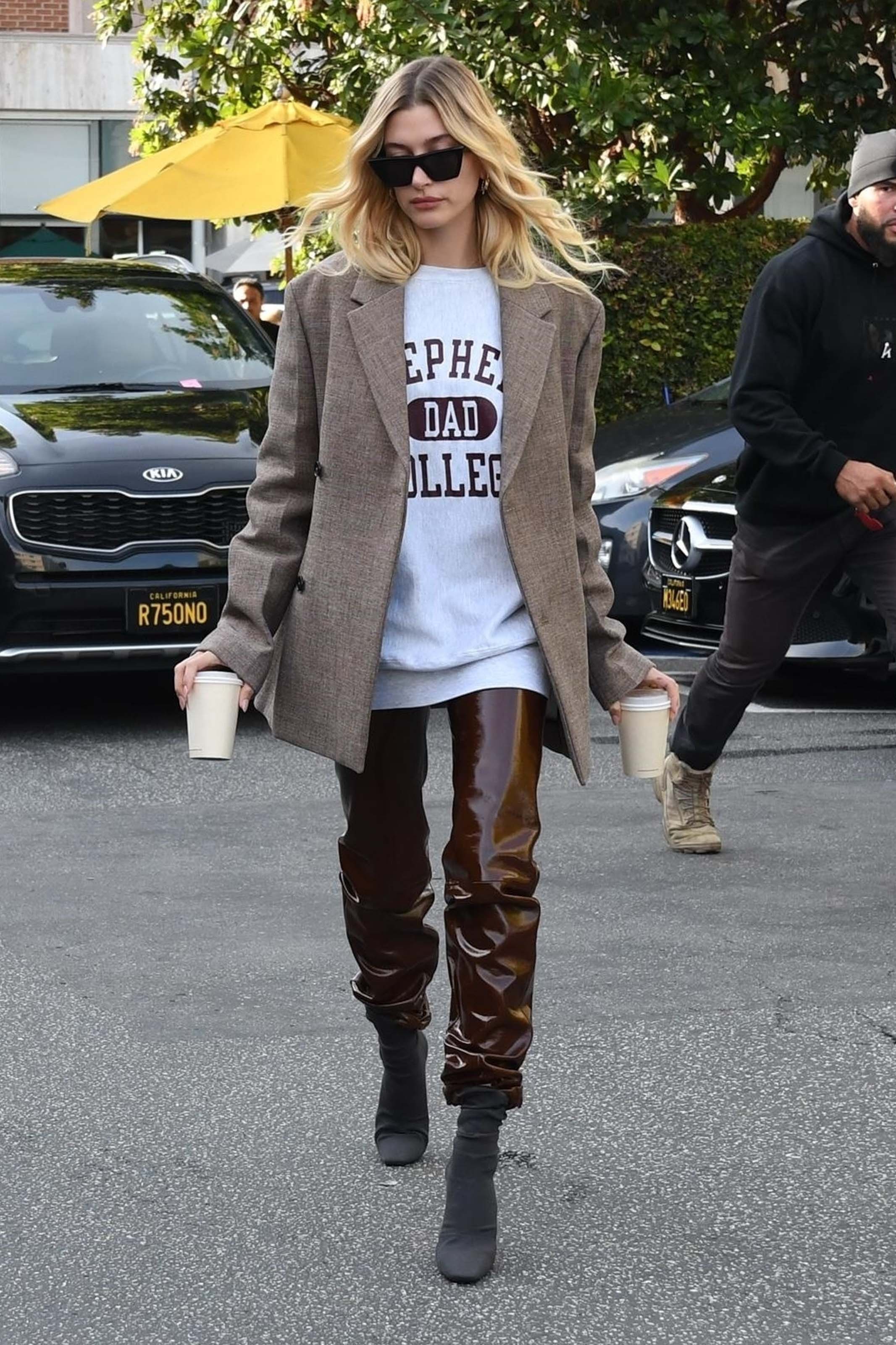 Hailey Baldwin out for a coffee run