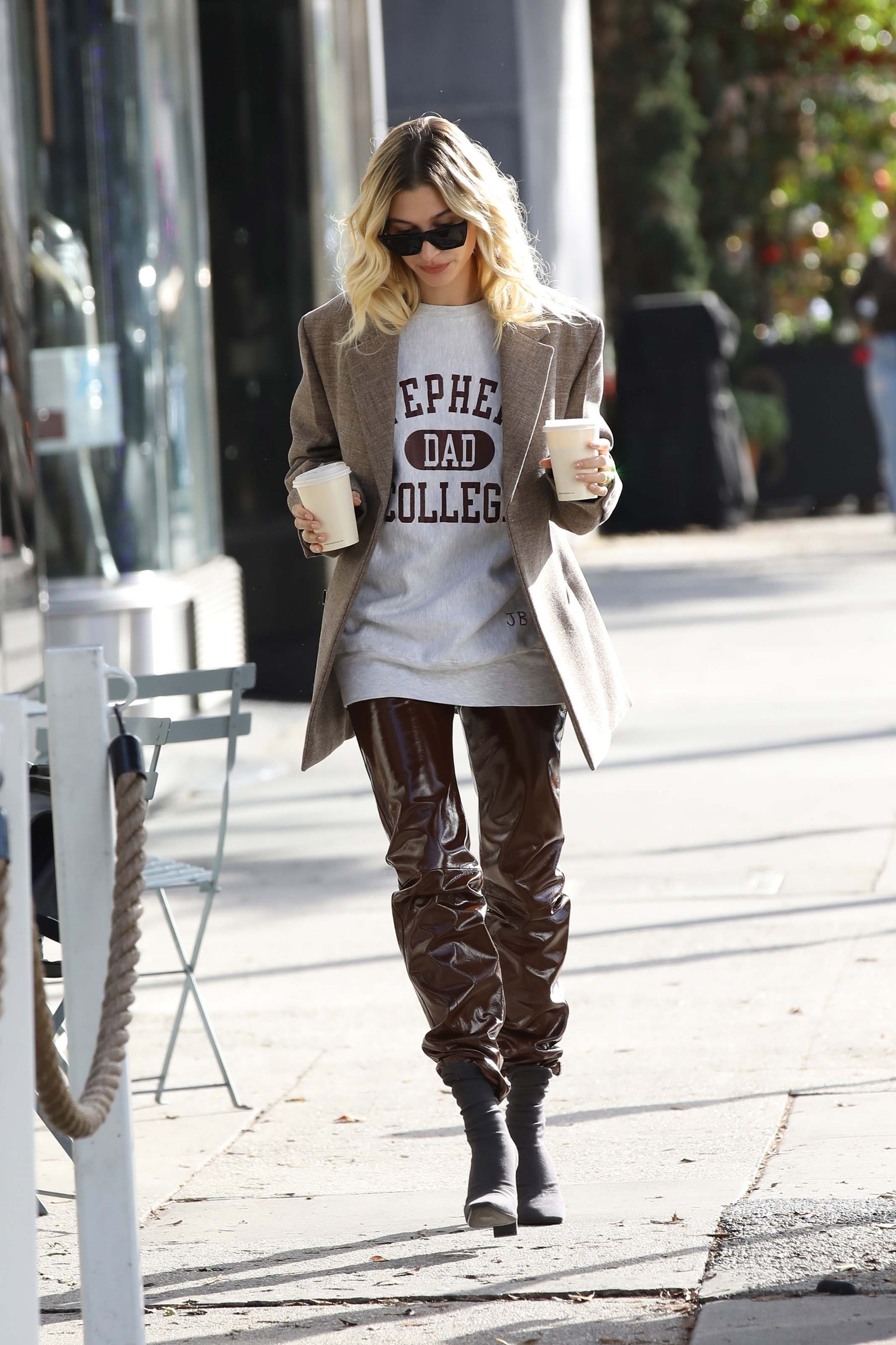 Hailey Baldwin out for a coffee run