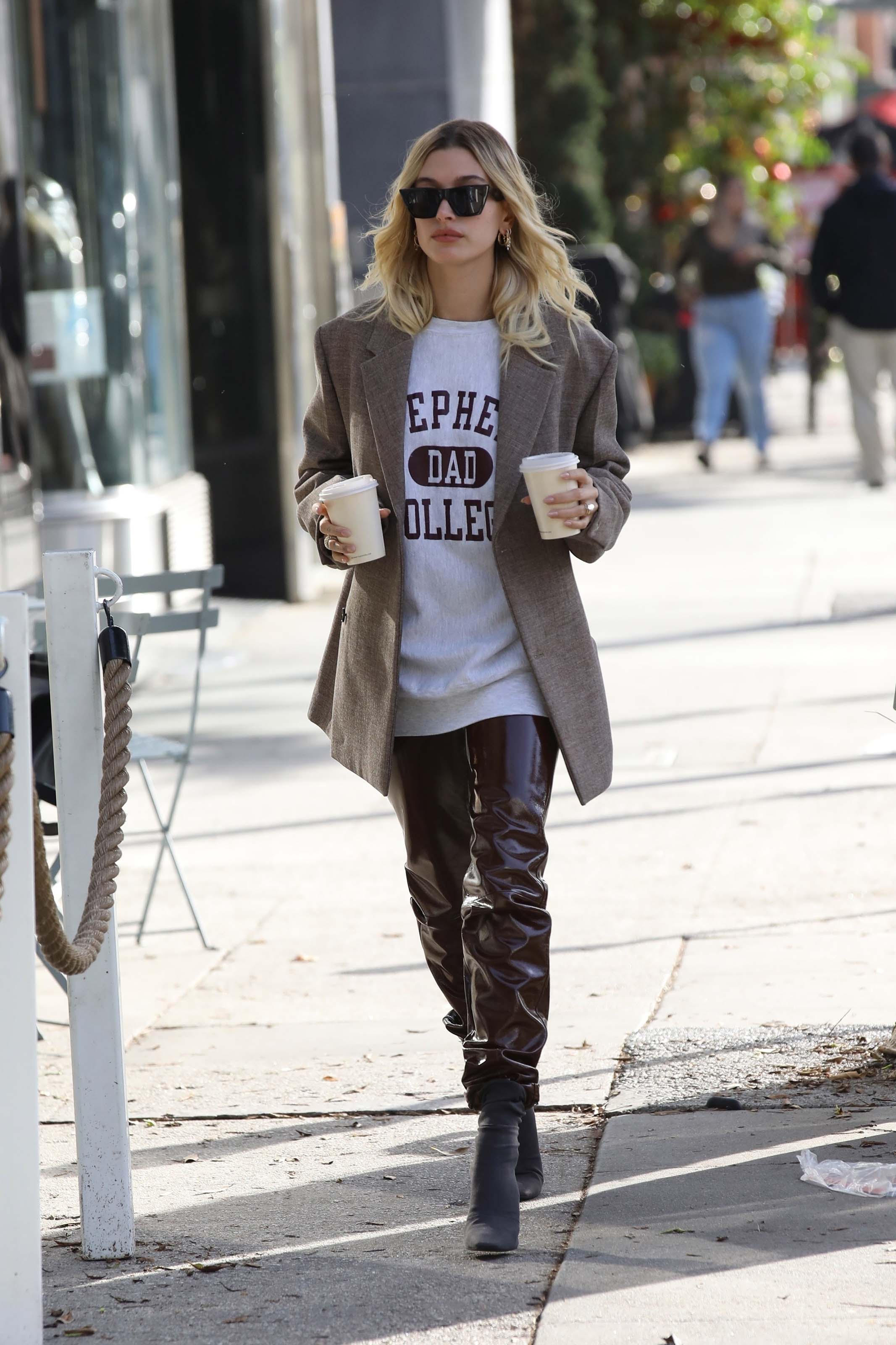 Hailey Baldwin out for a coffee run