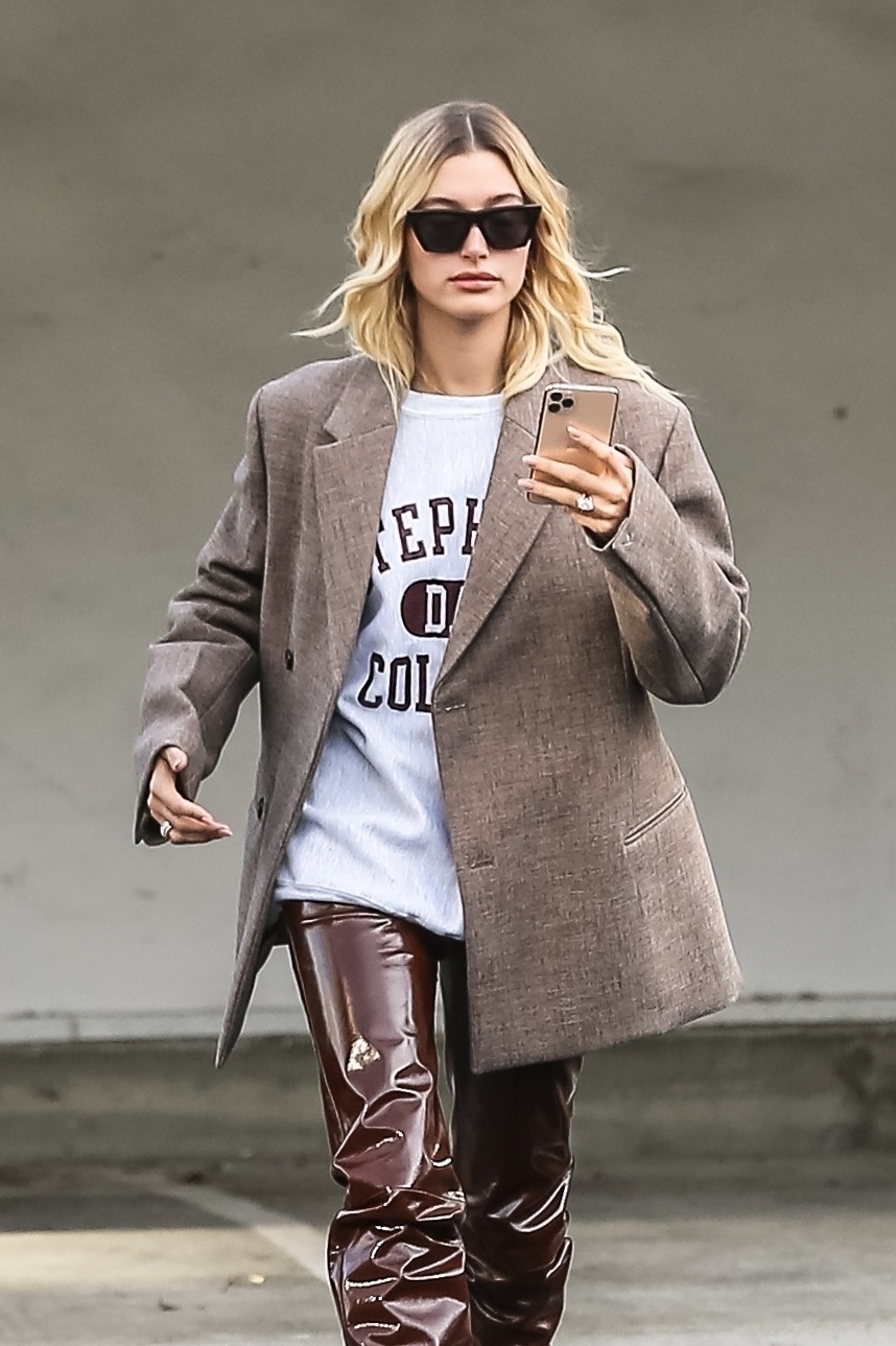 Hailey Baldwin out for a coffee run