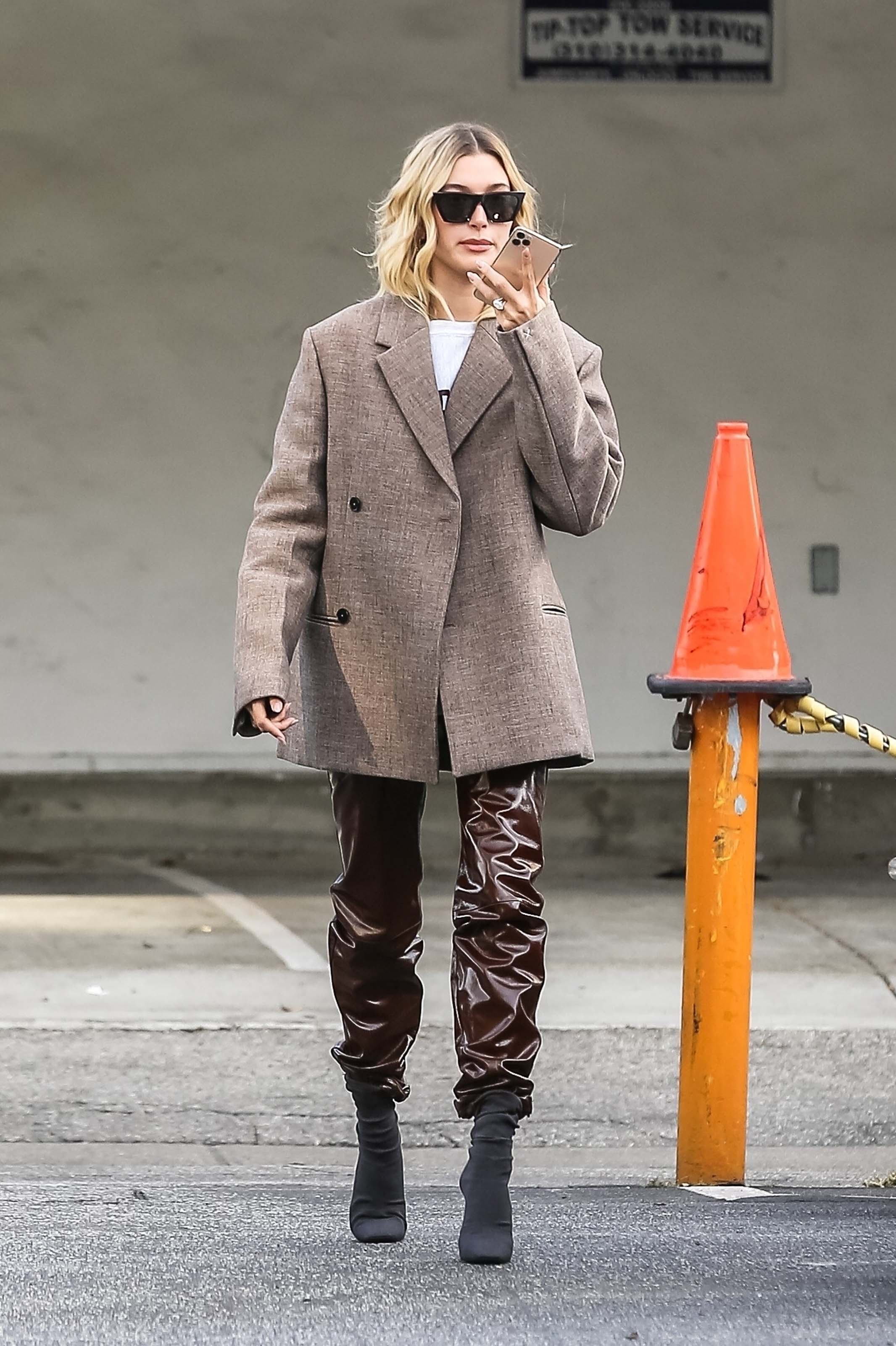 Hailey Baldwin out for a coffee run