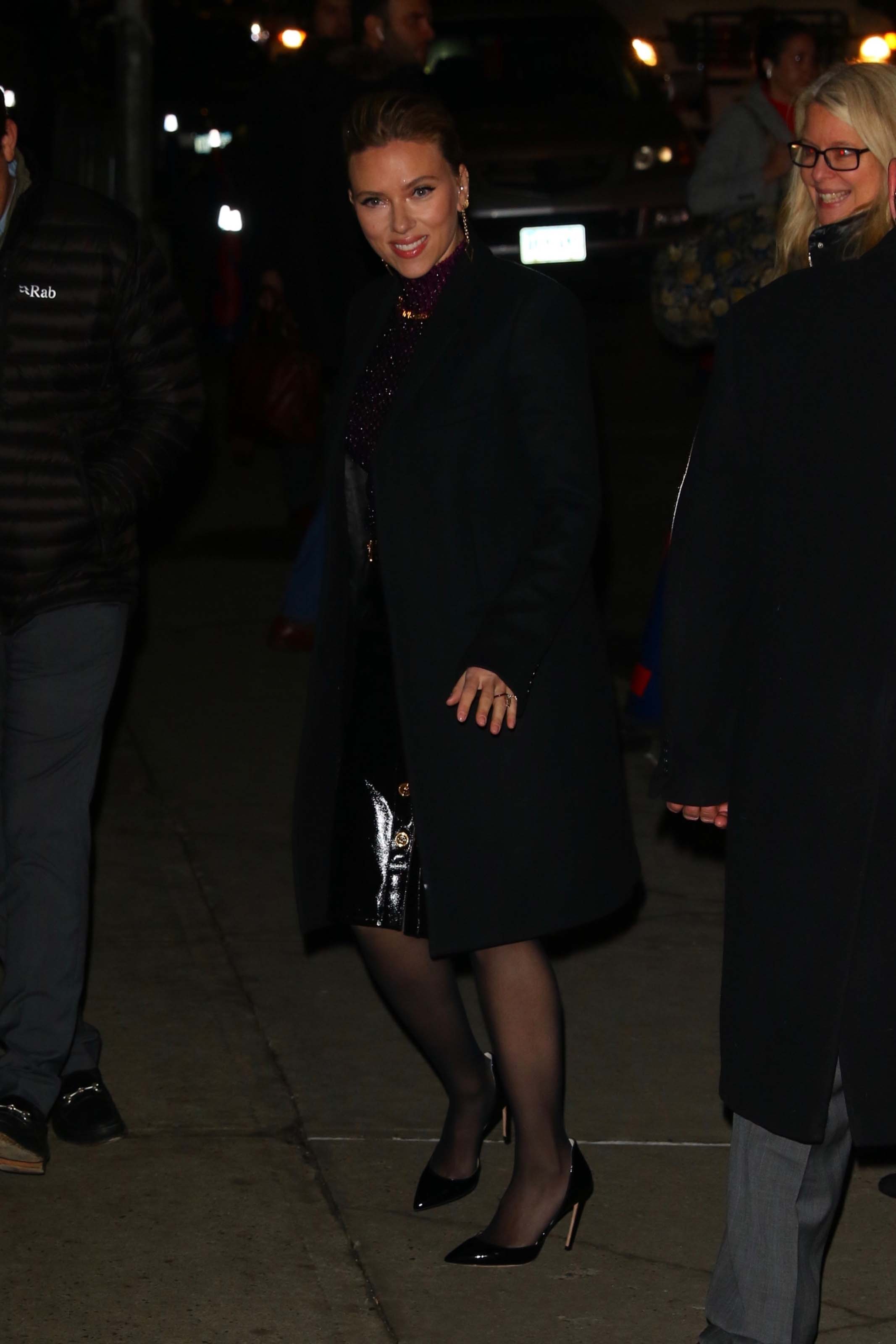 Scarlett Johansson arrives at The Late Show With Stephen Colbert’