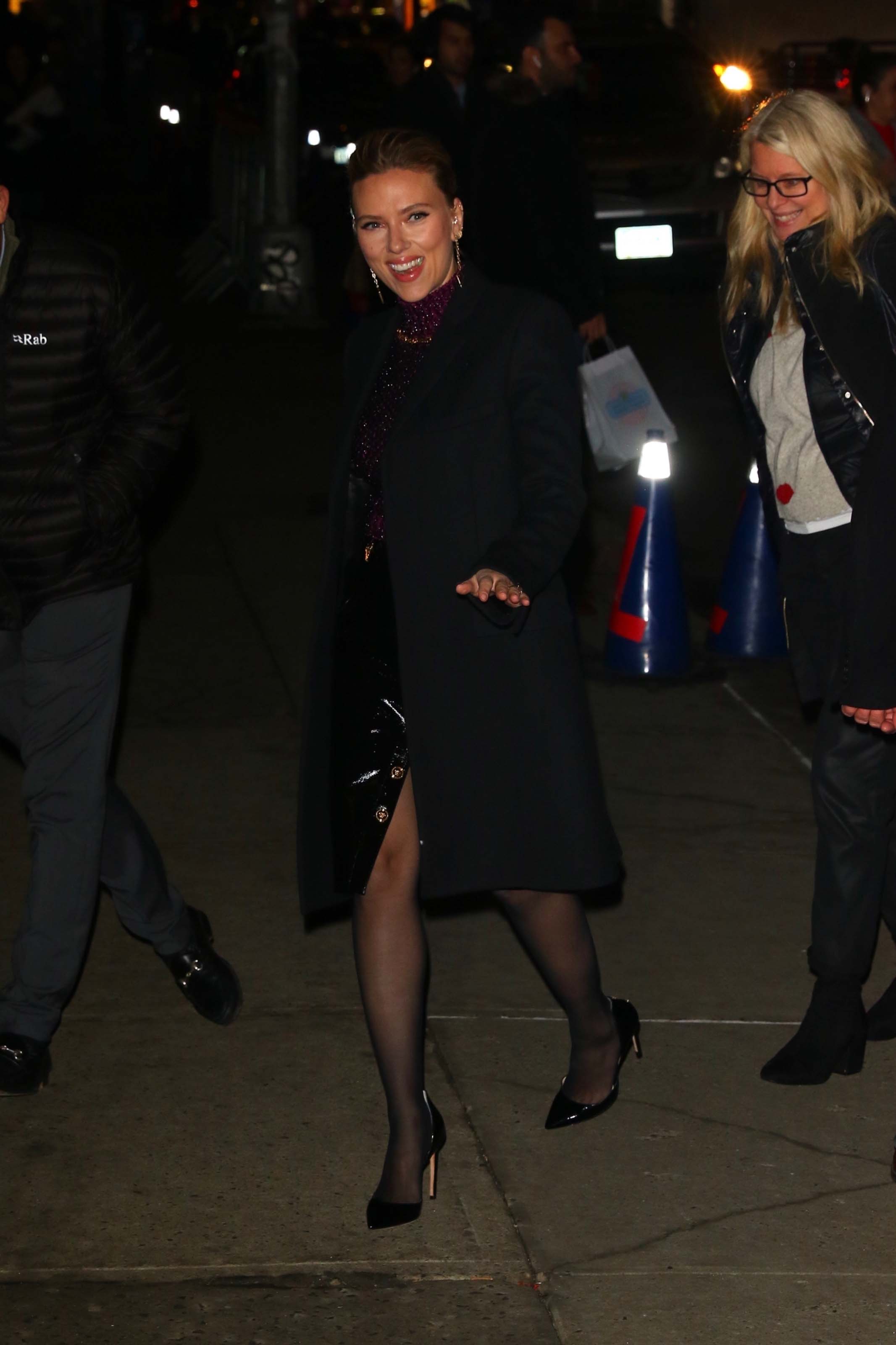 Scarlett Johansson arrives at The Late Show With Stephen Colbert’