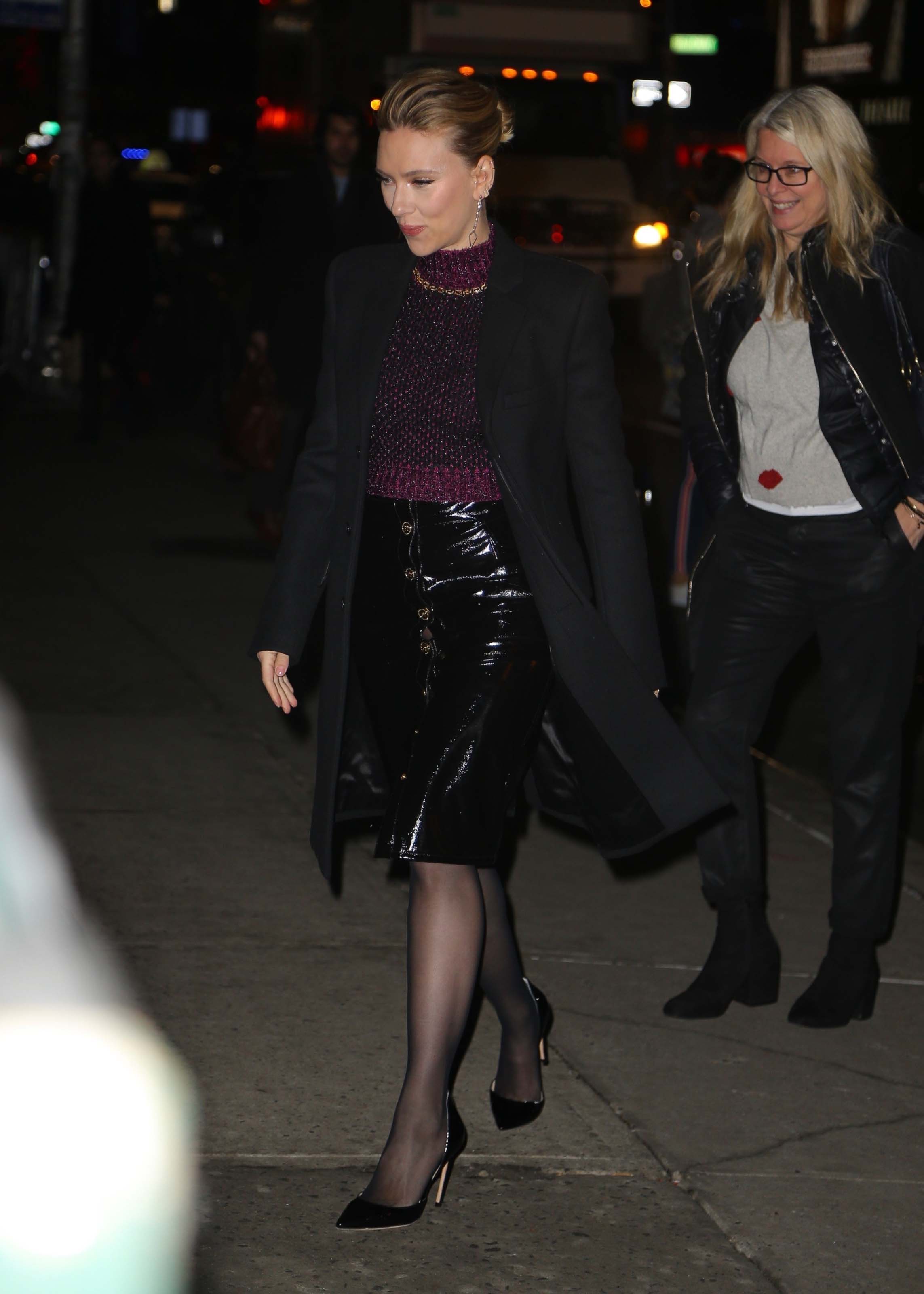 Scarlett Johansson arrives at The Late Show With Stephen Colbert’