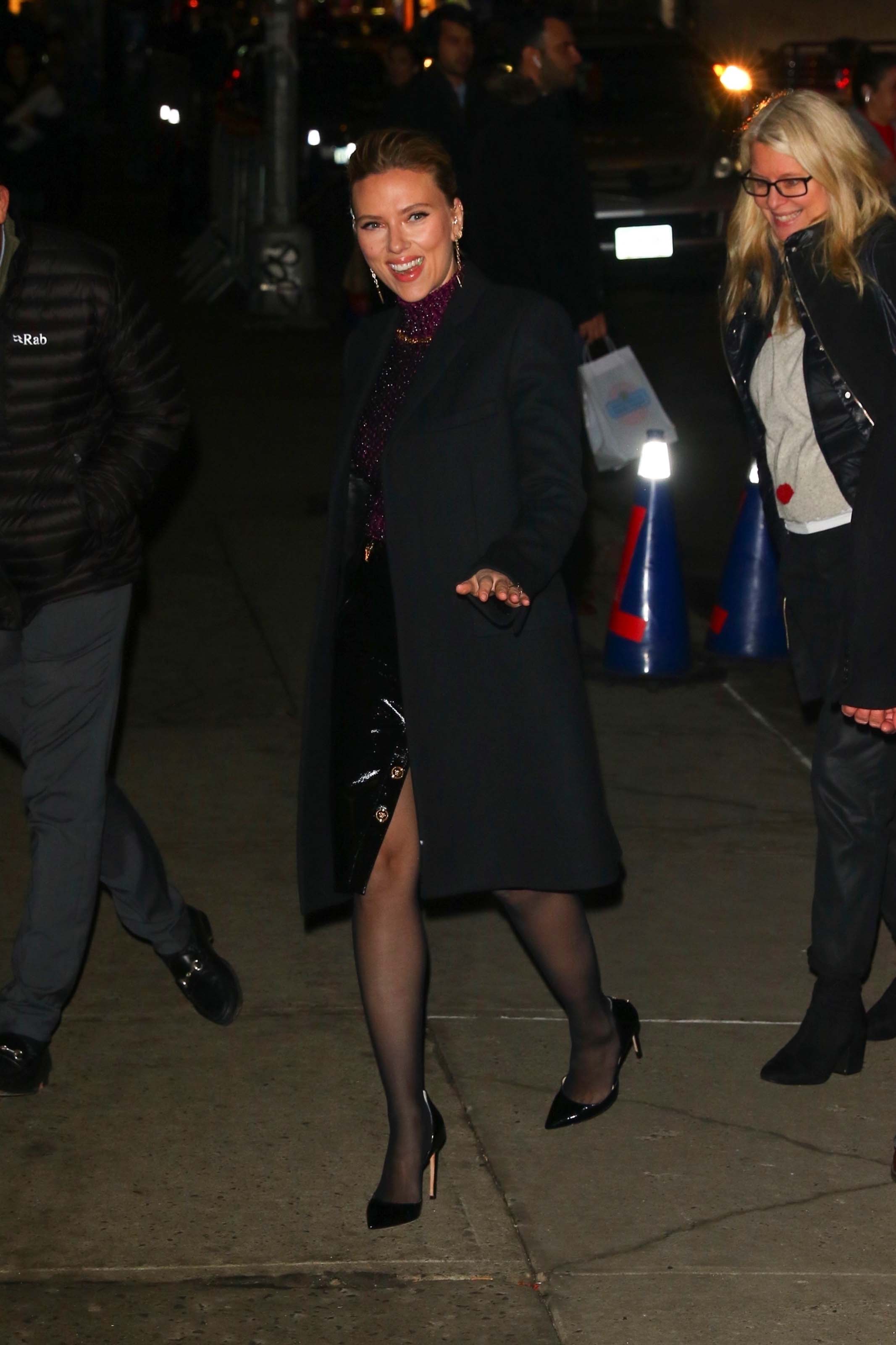 Scarlett Johansson arrives at The Late Show With Stephen Colbert’