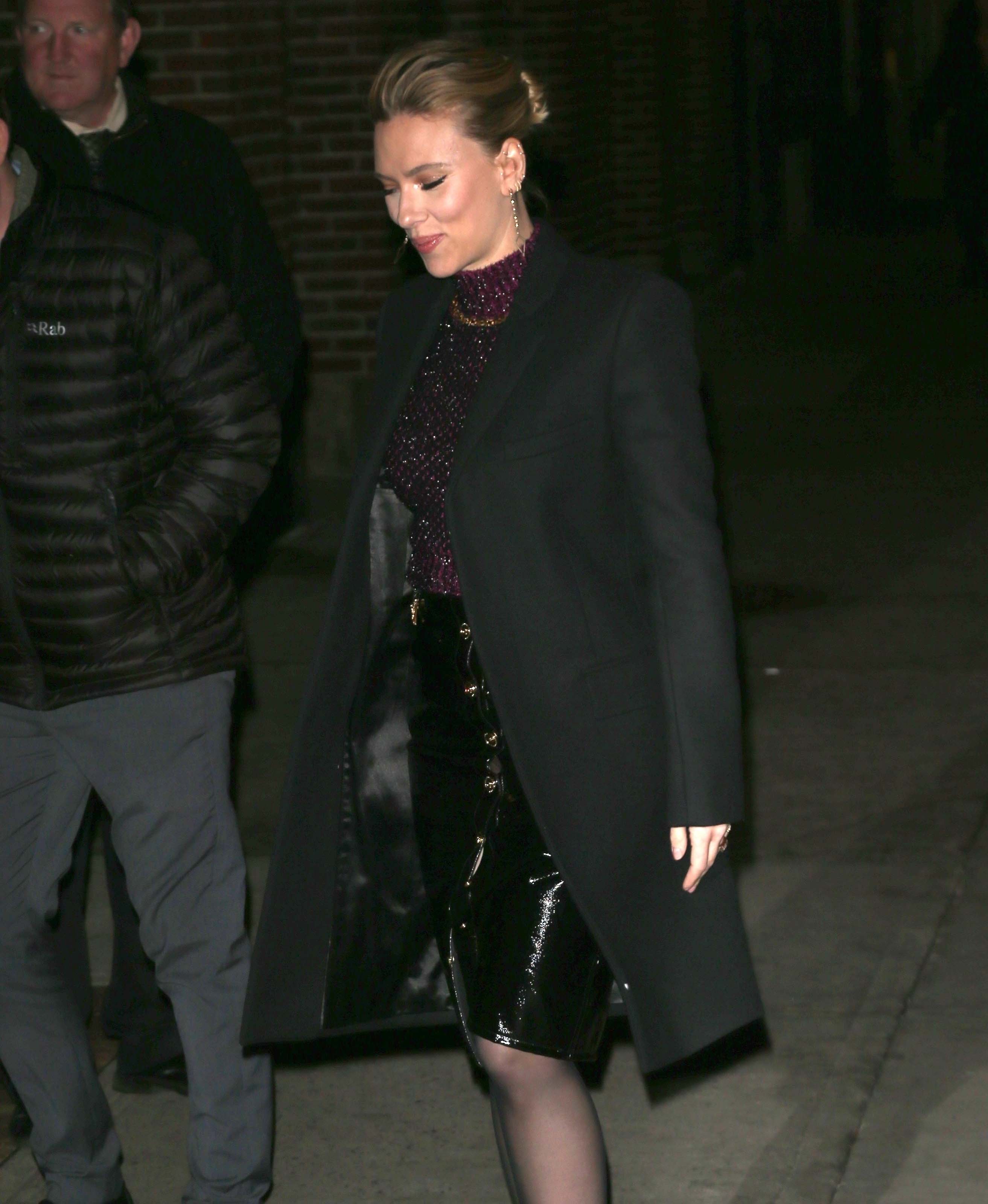 Scarlett Johansson arrives at The Late Show With Stephen Colbert’