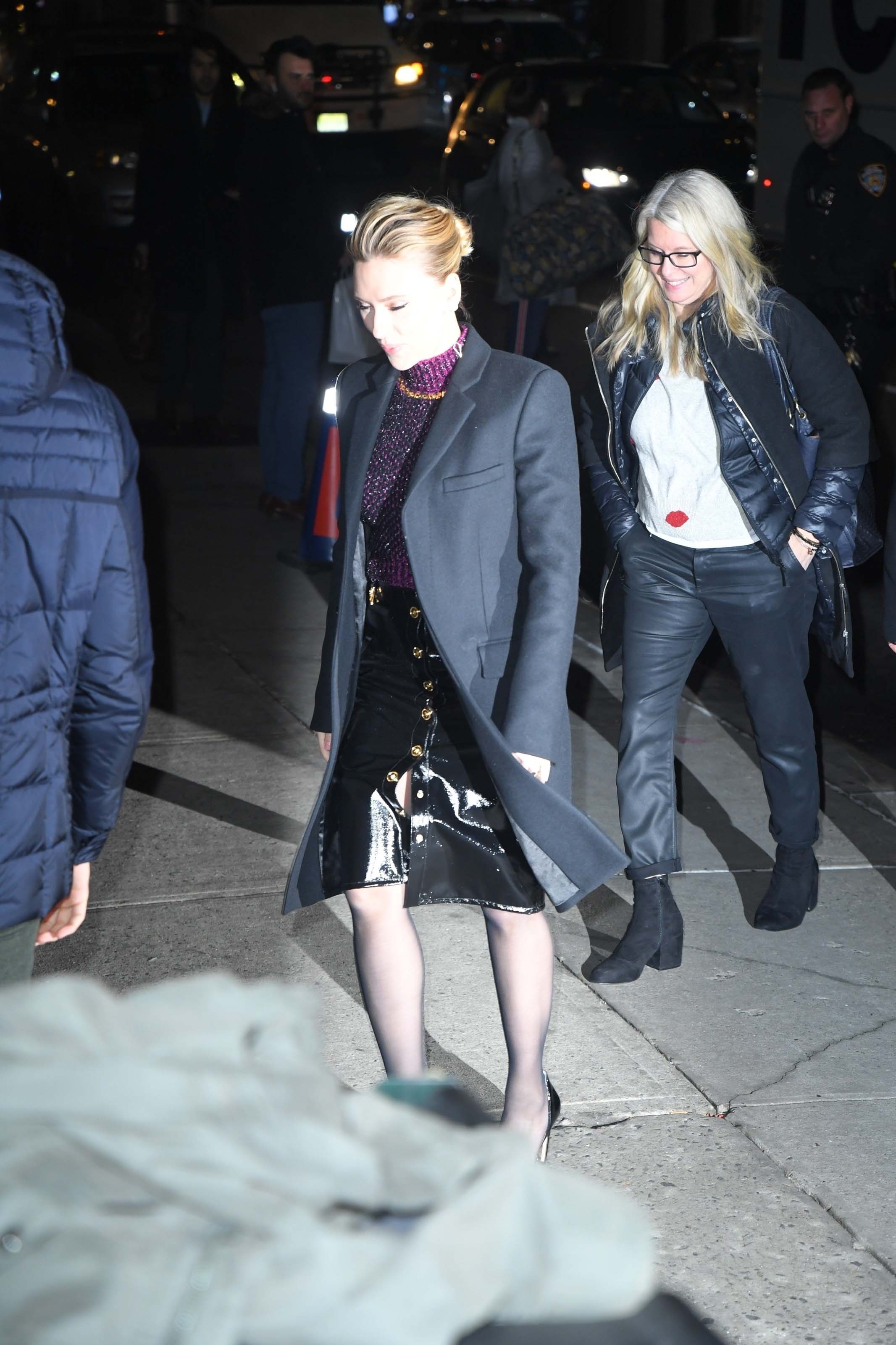 Scarlett Johansson arrives at The Late Show With Stephen Colbert’