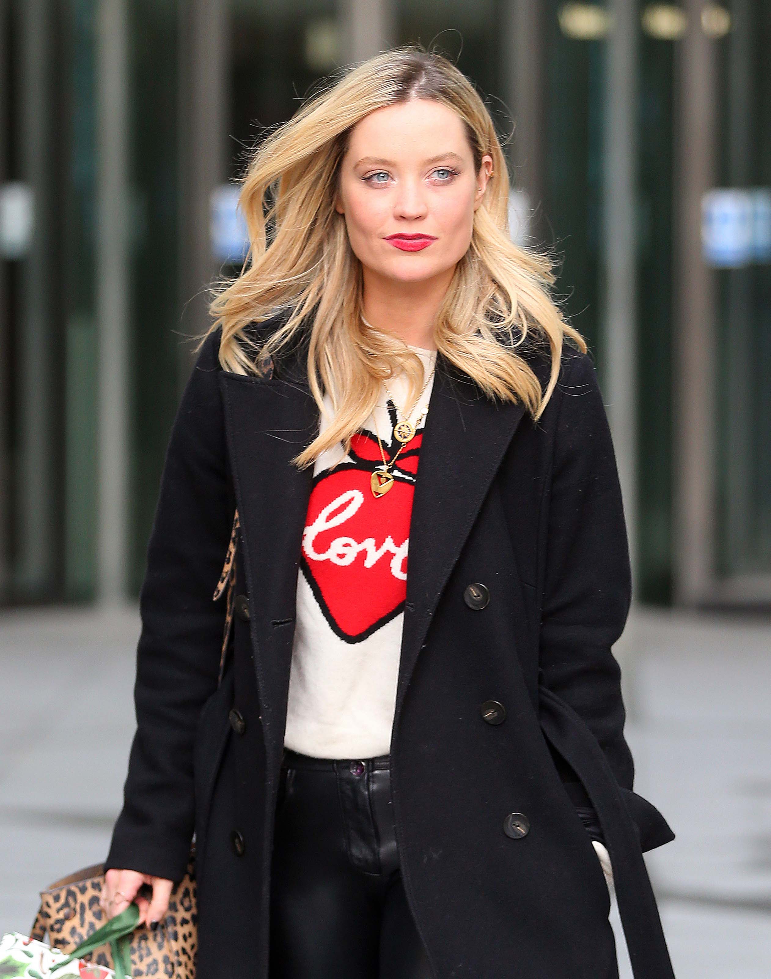 Laura Whitmore otside BBC Radio